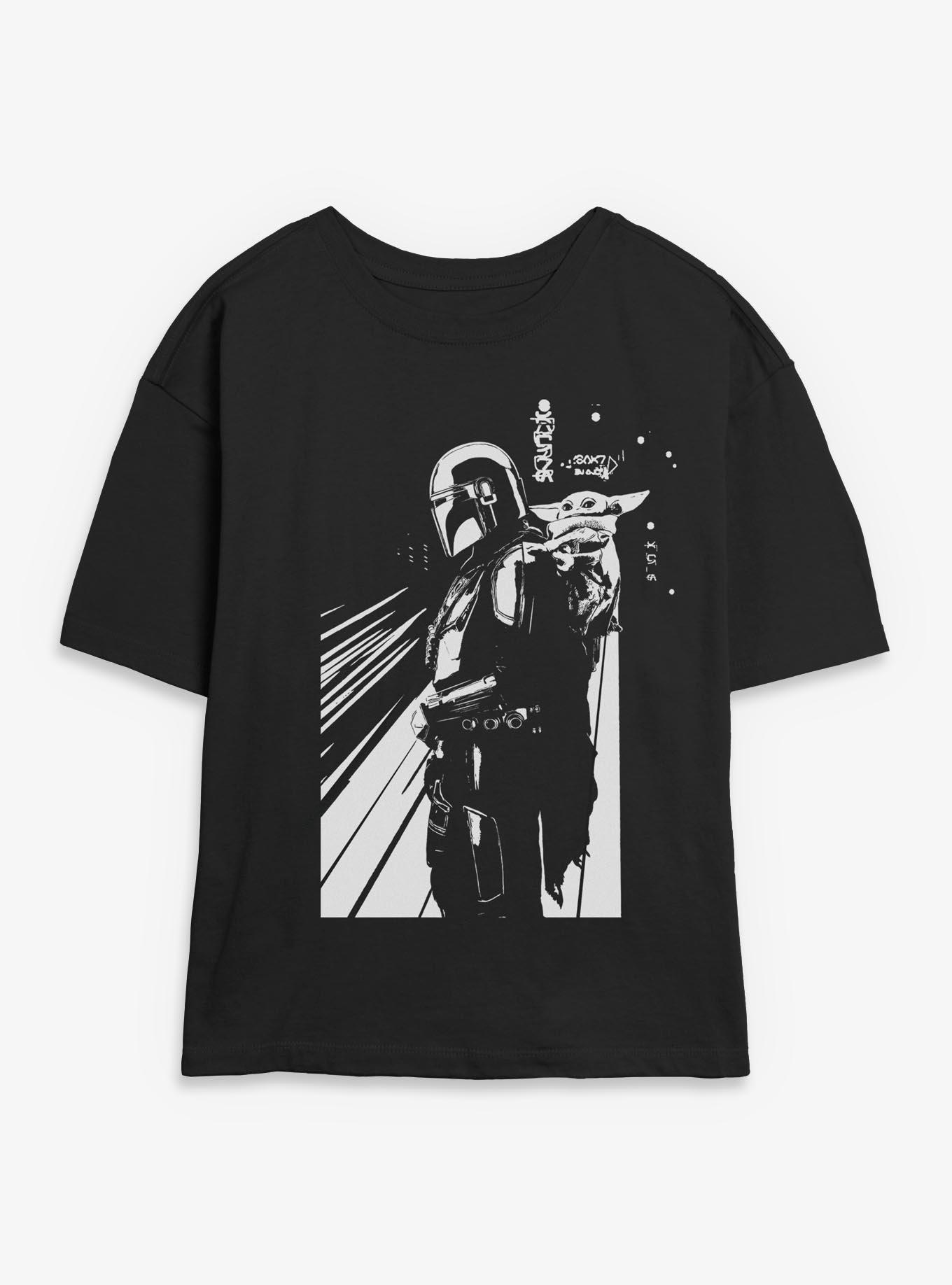 Star Wars: The Mandalorian And Grogu In The Shadows The Mandalorian & Grogu Womens Skimmer T-Shirt, , hi-res