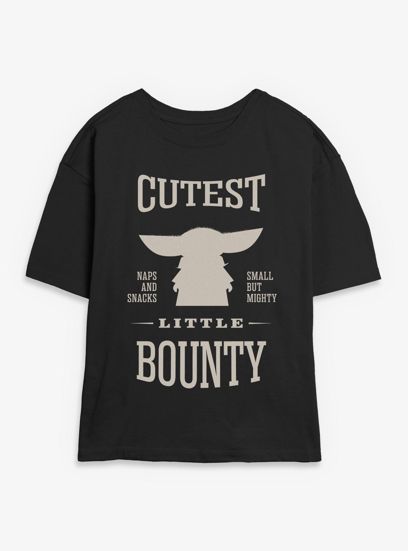 Star Wars: The Mandalorian And Grogu Cutest Little Bounty Grogu Silhouette Womens Skimmer T-Shirt, BLACK, hi-res