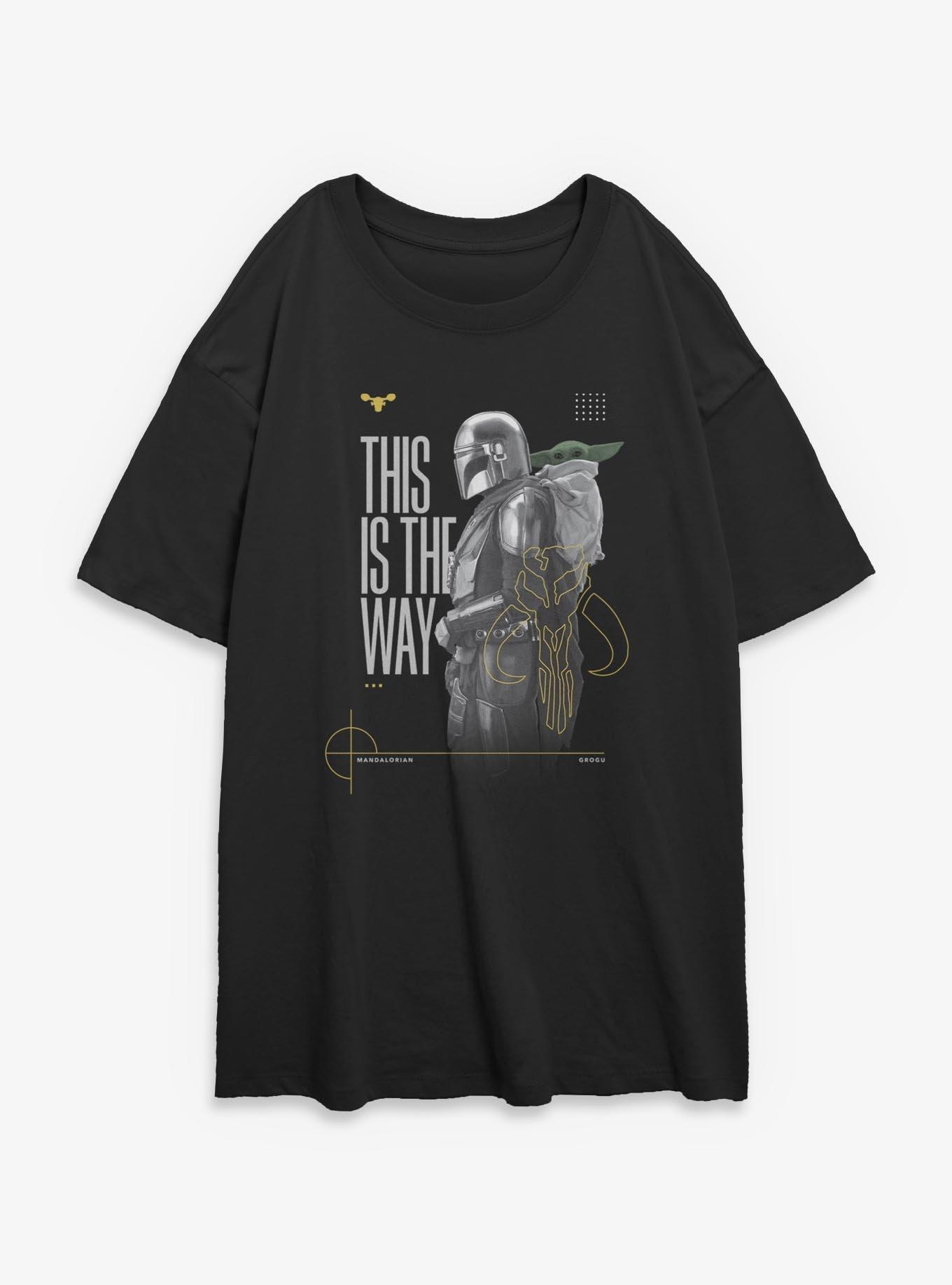 Star Wars: The Mandalorian And Grogu This Is Way & Profile Womens Oversized T-Shirt
