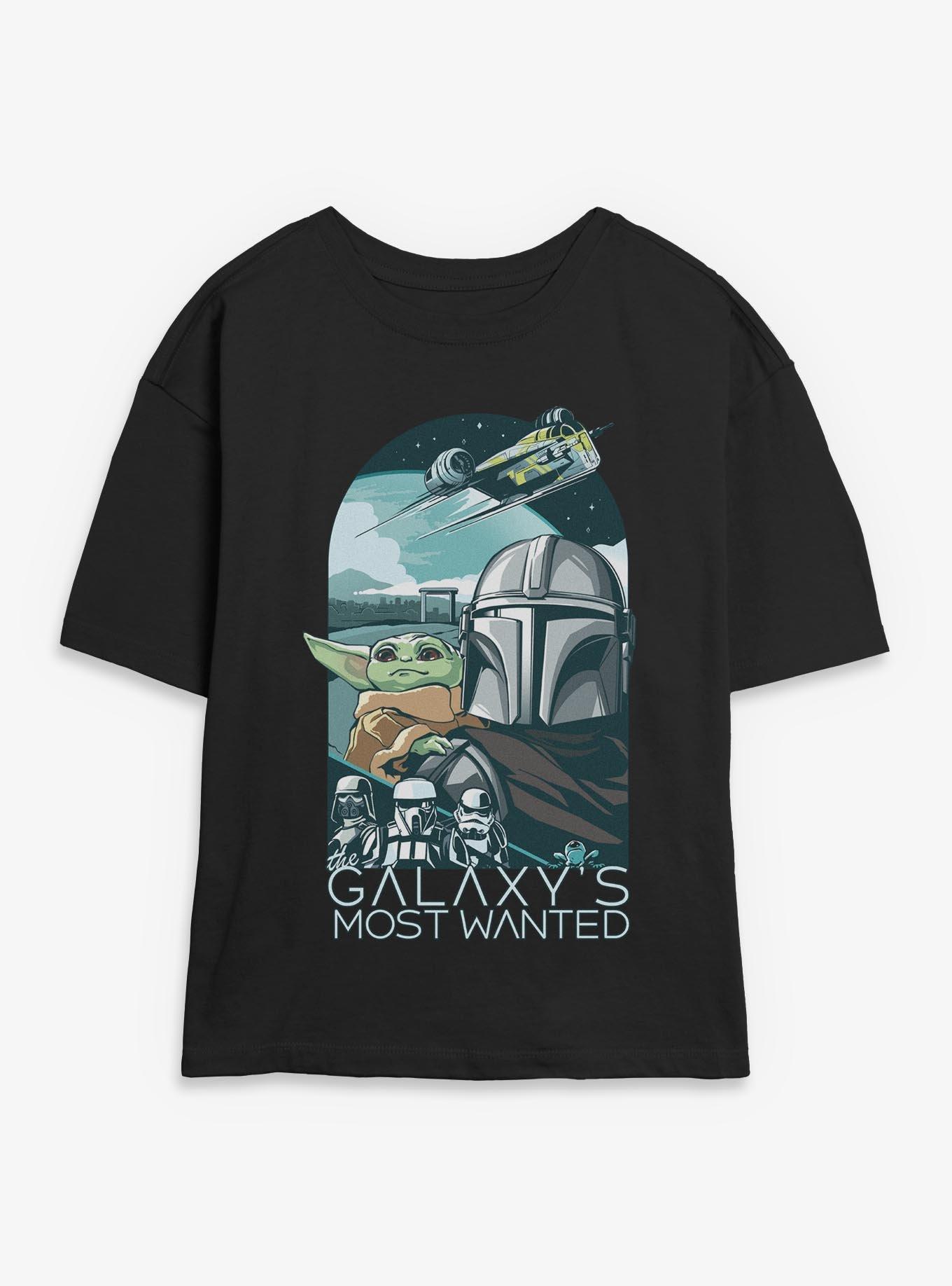 Star Wars: The Mandalorian And Grogu Galaxy's Most Wanted Womens Skimmer T-Shirt, , hi-res