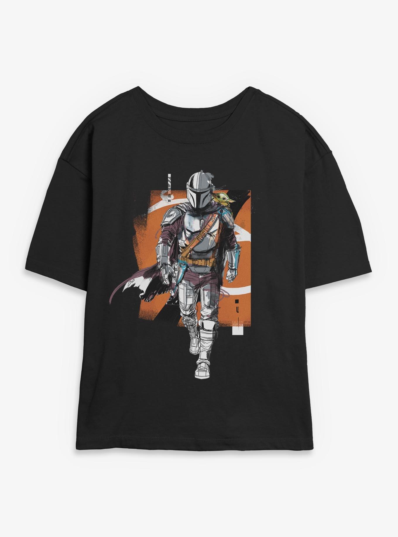 Star Wars: The Mandalorian And Grogu Grogu & The Mandalorian Advancing Womens Skimmer T-Shirt, , hi-res