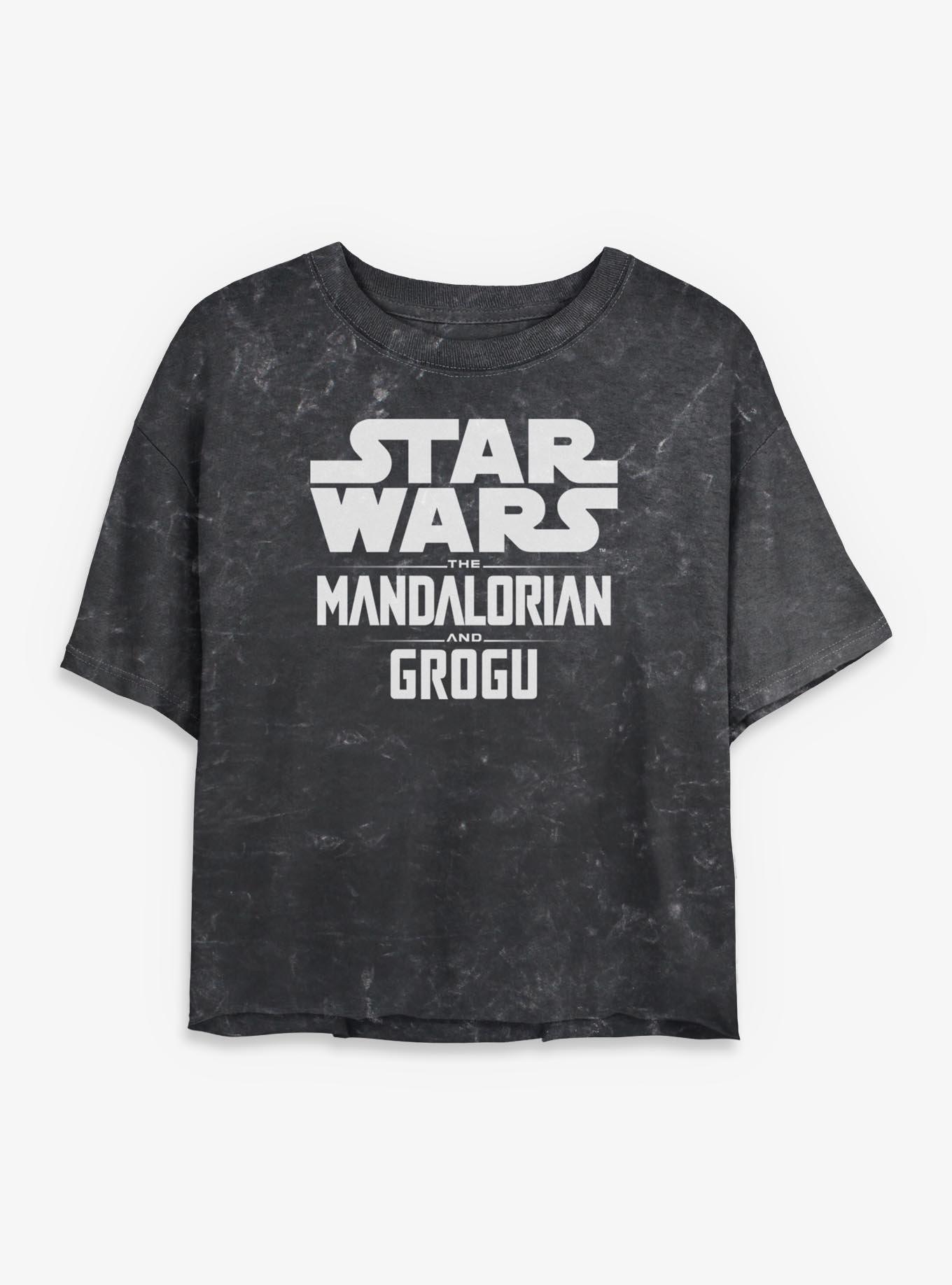 Star Wars: The Mandalorian And Grogu Movie Logo Mineral Wash Womens Crop T-Shirt, , hi-res