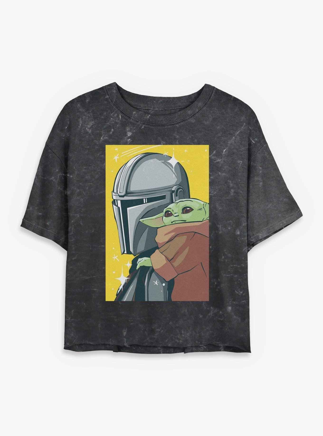 Star Wars: The Mandalorian And Grogu The Mandalorian & Grogu Stars Poster Mineral Wash Womens Crop T-Shirt, , hi-res