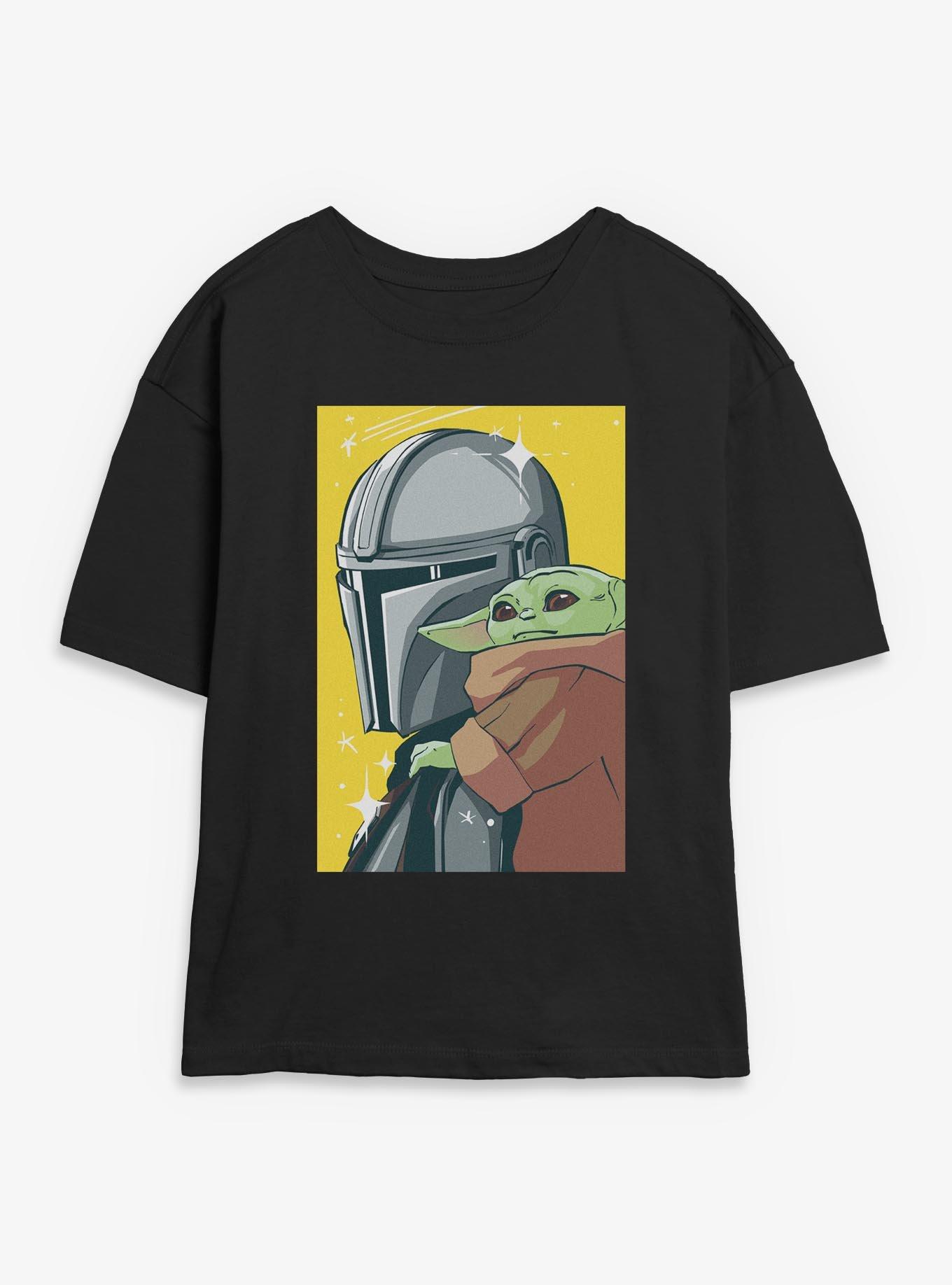 Star Wars: The Mandalorian And Grogu The Mandalorian & Grogu Stars Poster Womens Skimmer T-Shirt, , hi-res