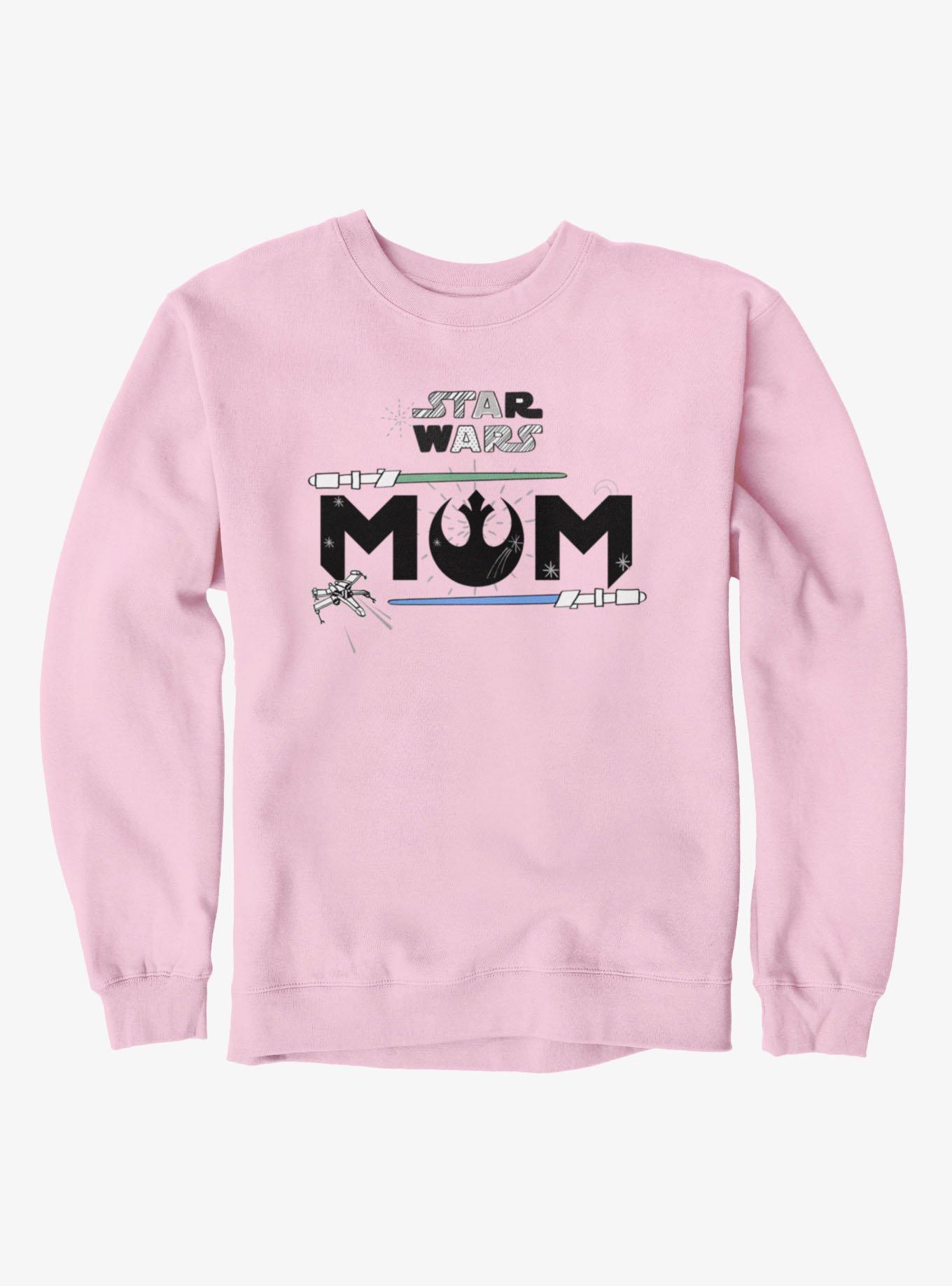 Star Wars Mom Jedi Lightsabers Sweatshirt, LIGHT PINK, hi-res view 1