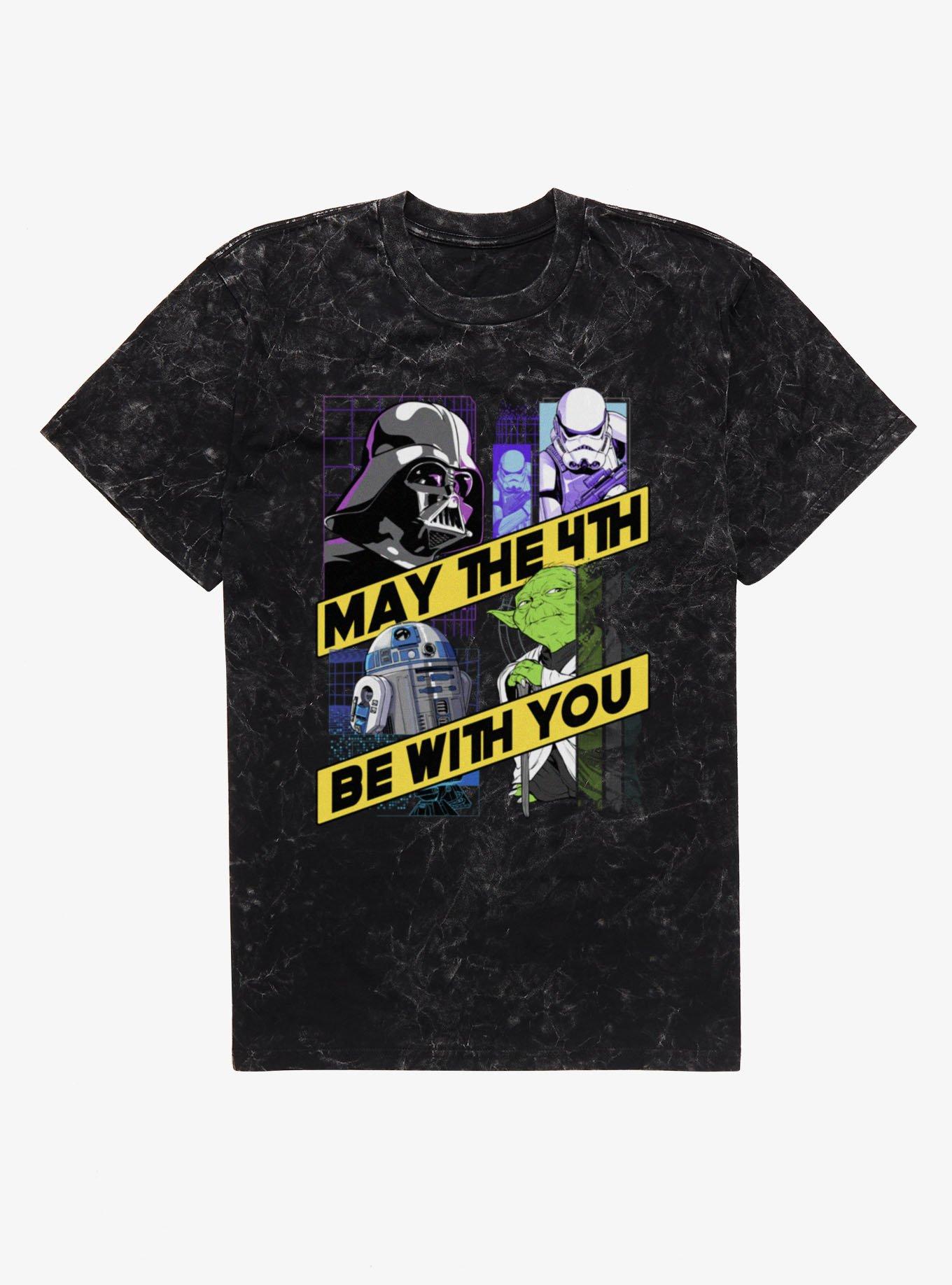 Star Wars May The 4th Be With You Diagonal Banner Mineral Wash T-Shirt