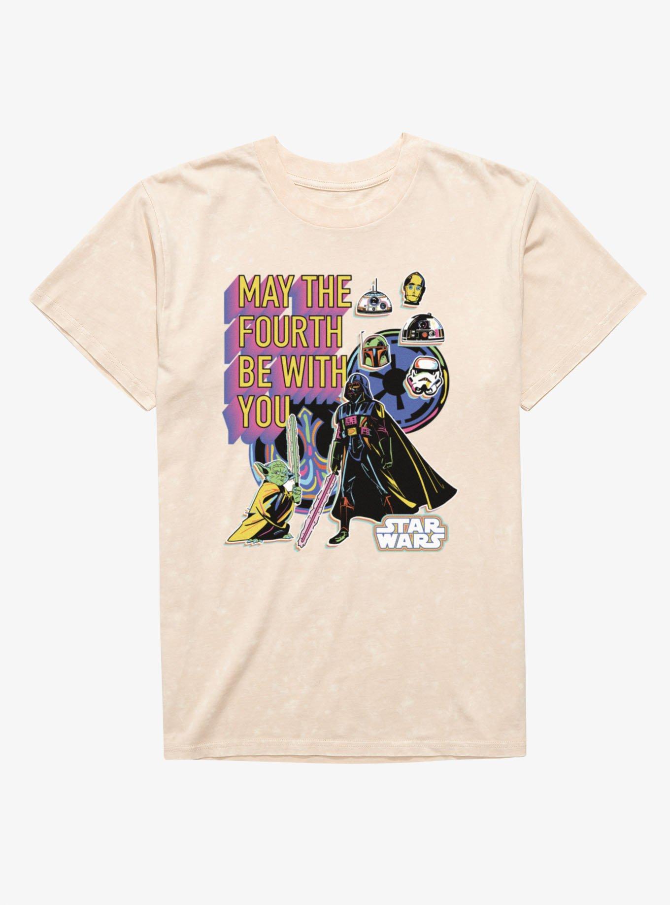 Star Wars May The 4th Be With You Character Highlights Mineral Wash T-Shirt