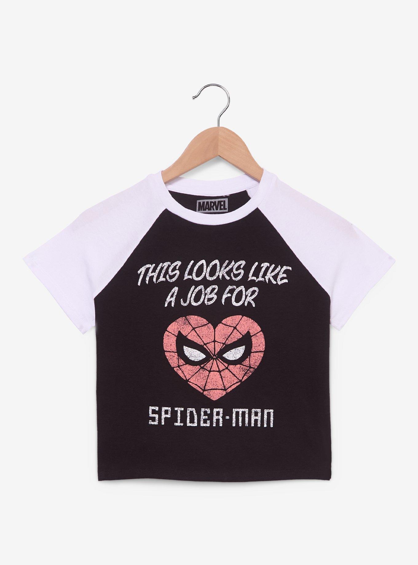 Marvel Spider-Man Job for Spider-Man Heart Women&rsquo;s Ringer Baby Tee - BoxLunch Exclusive, , hi-res