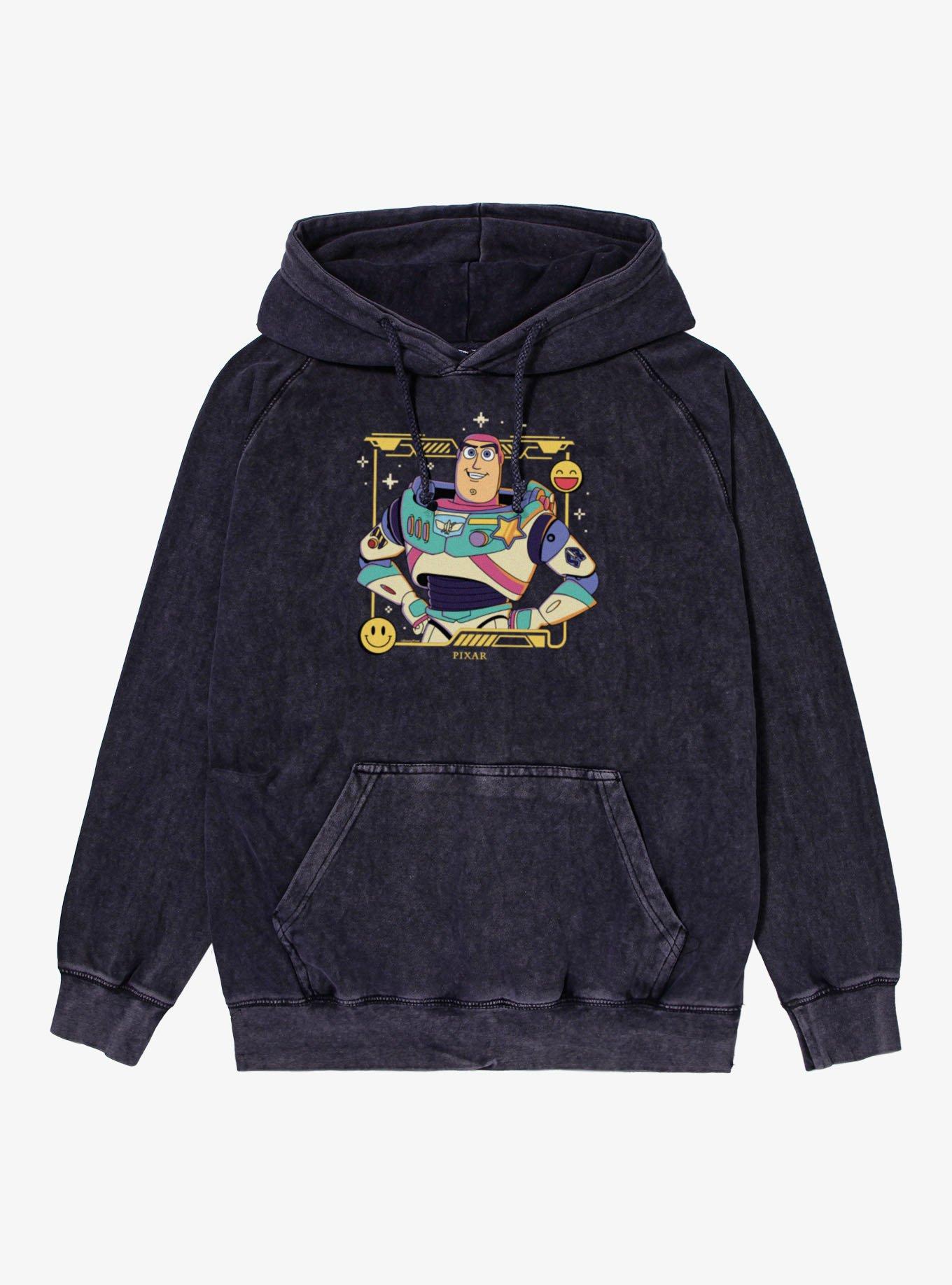 Disney Pixar Toy Story 5 Buzz Emoji Ranger Mineral Wash Hoodie, , hi-res