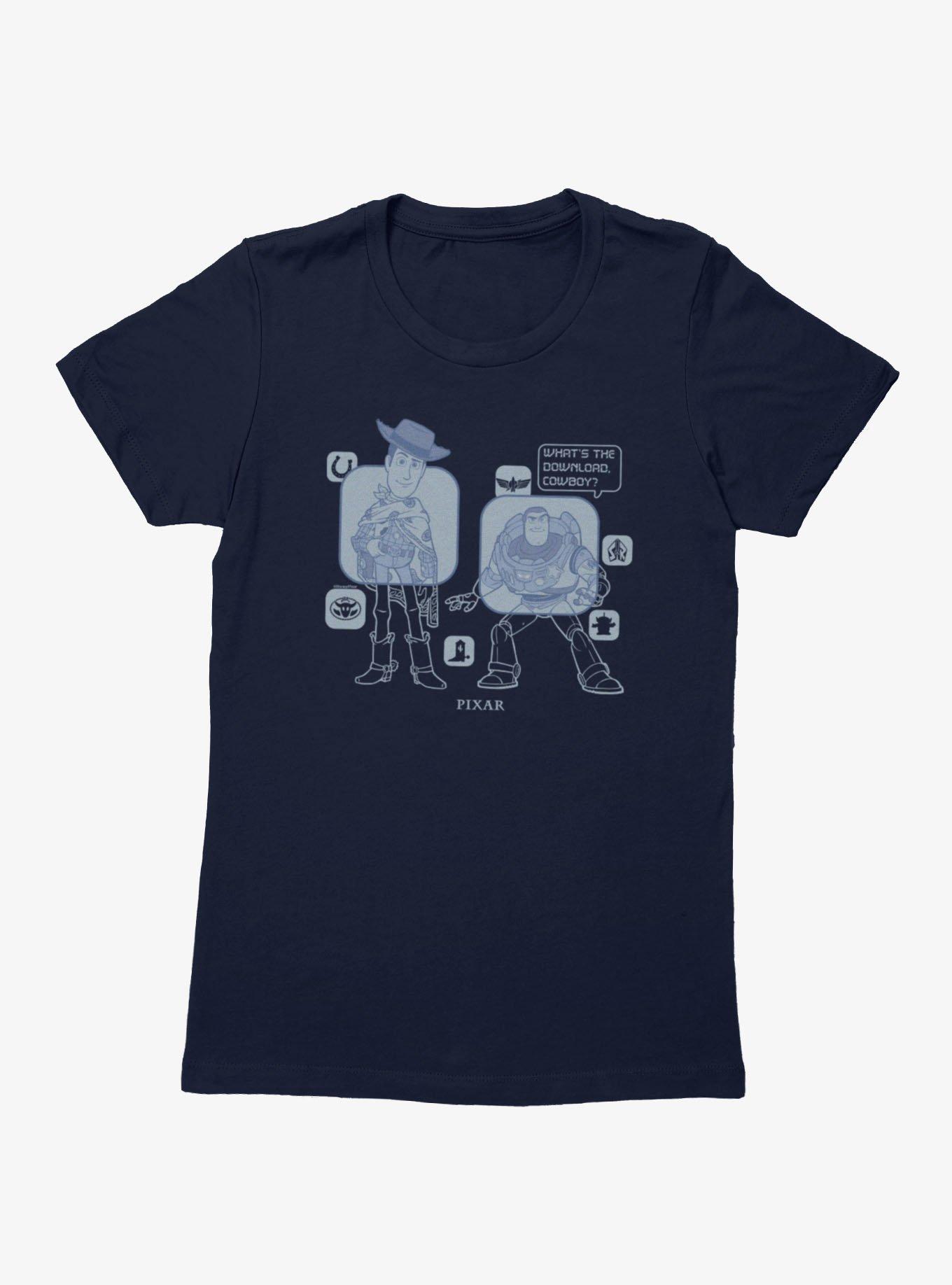 Disney Pixar Toy Story 5 What's The Download Woody And Buzz Womens T-Shirt, , hi-res