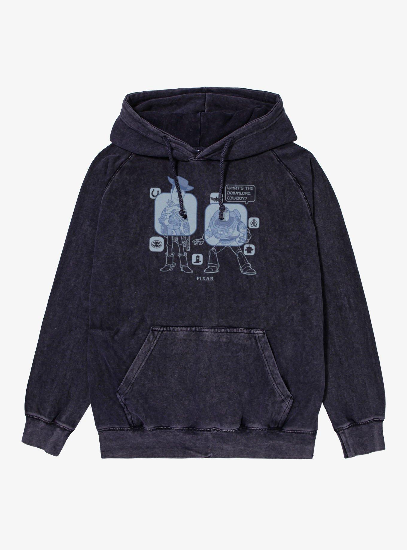 Disney Pixar Toy Story 5 What's The Download Woody And Buzz Mineral Wash Hoodie, , hi-res