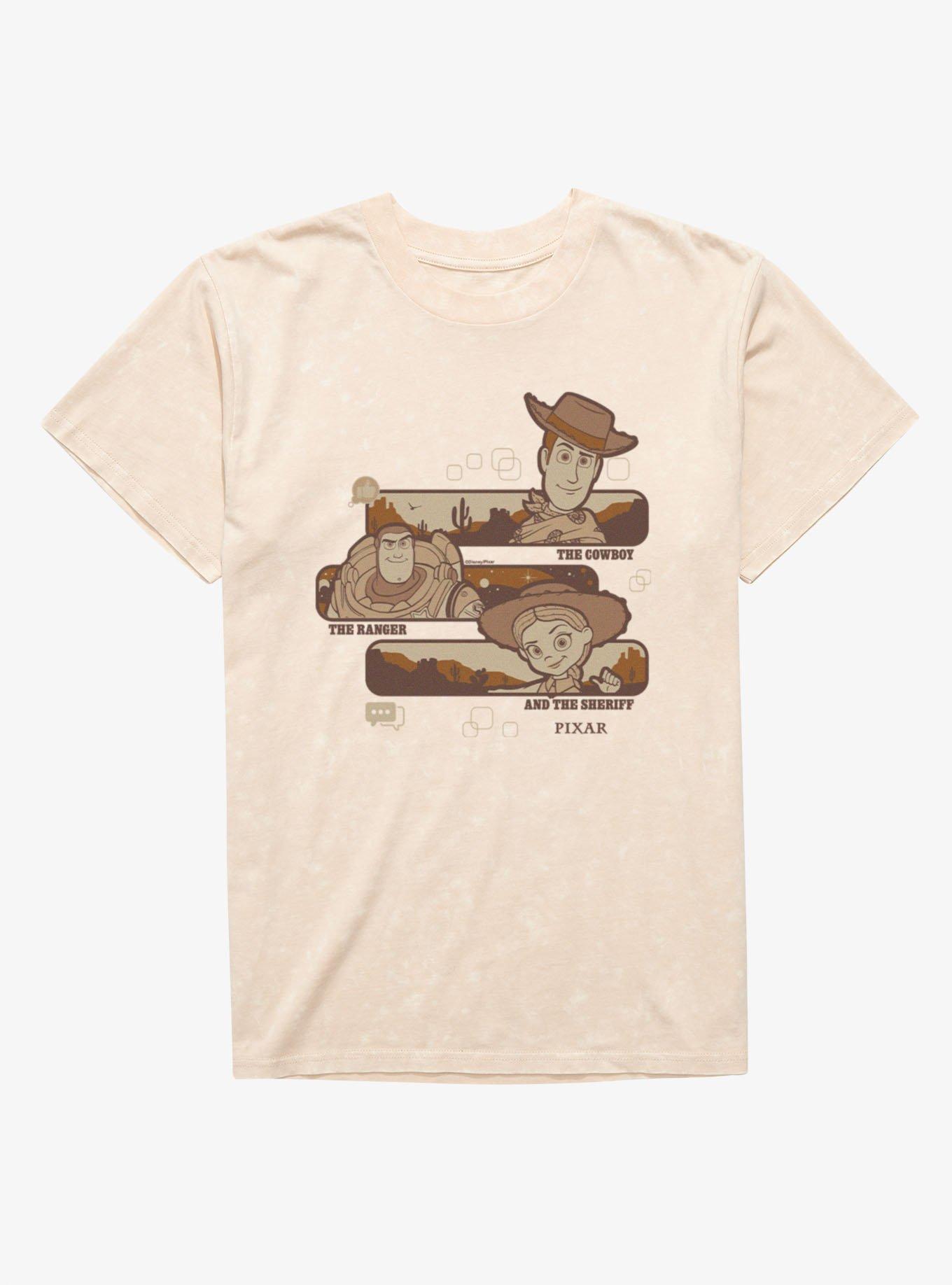 Disney Pixar Toy Story 5 Cowboy Ranger Sheriff Woody Buzz Jessie Mineral Wash T-Shirt, , hi-res