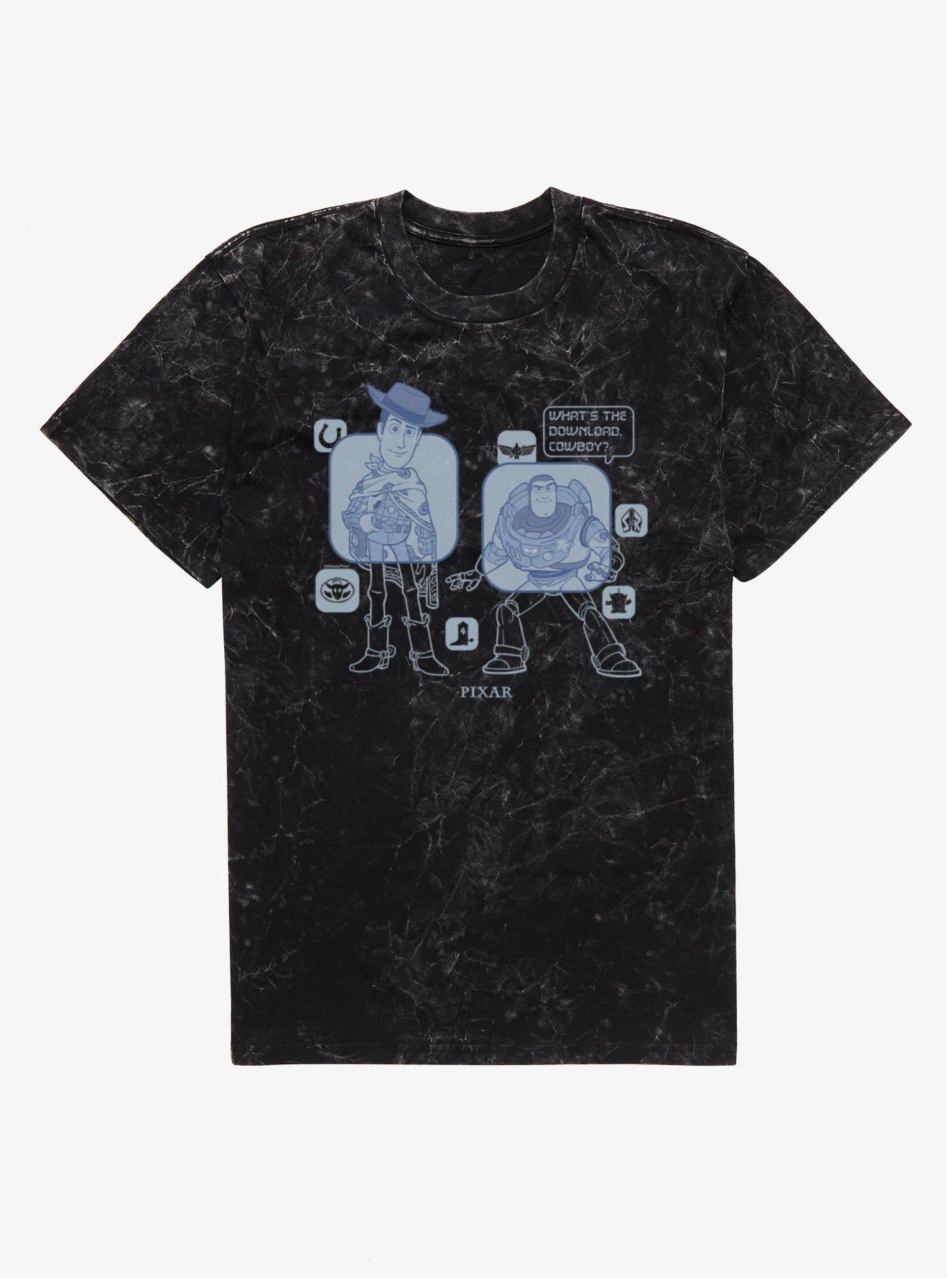 Disney Pixar Toy Story 5 What's The Download Woody And Buzz Mineral Wash T-Shirt, , hi-res