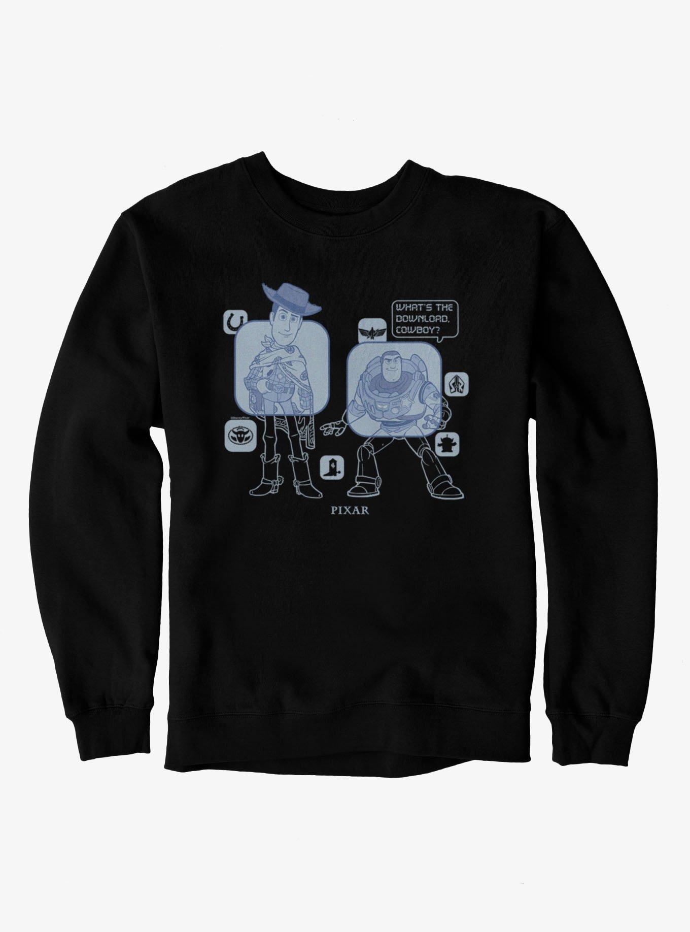 Disney Pixar Toy Story 5 What's The Download Woody And Buzz Sweatshirt, , hi-res