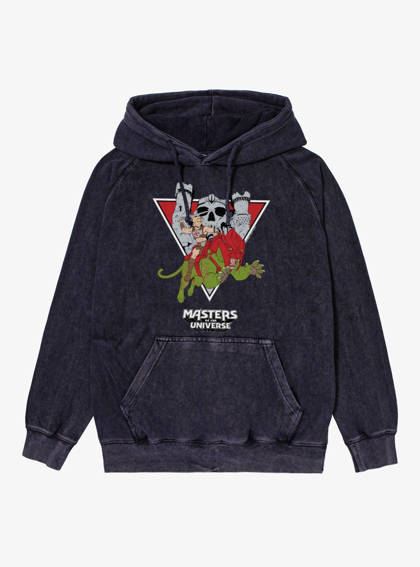 Masters Of The Universe He-Man Battle Cat Leap Mineral Wash Hoodie, , hi-res