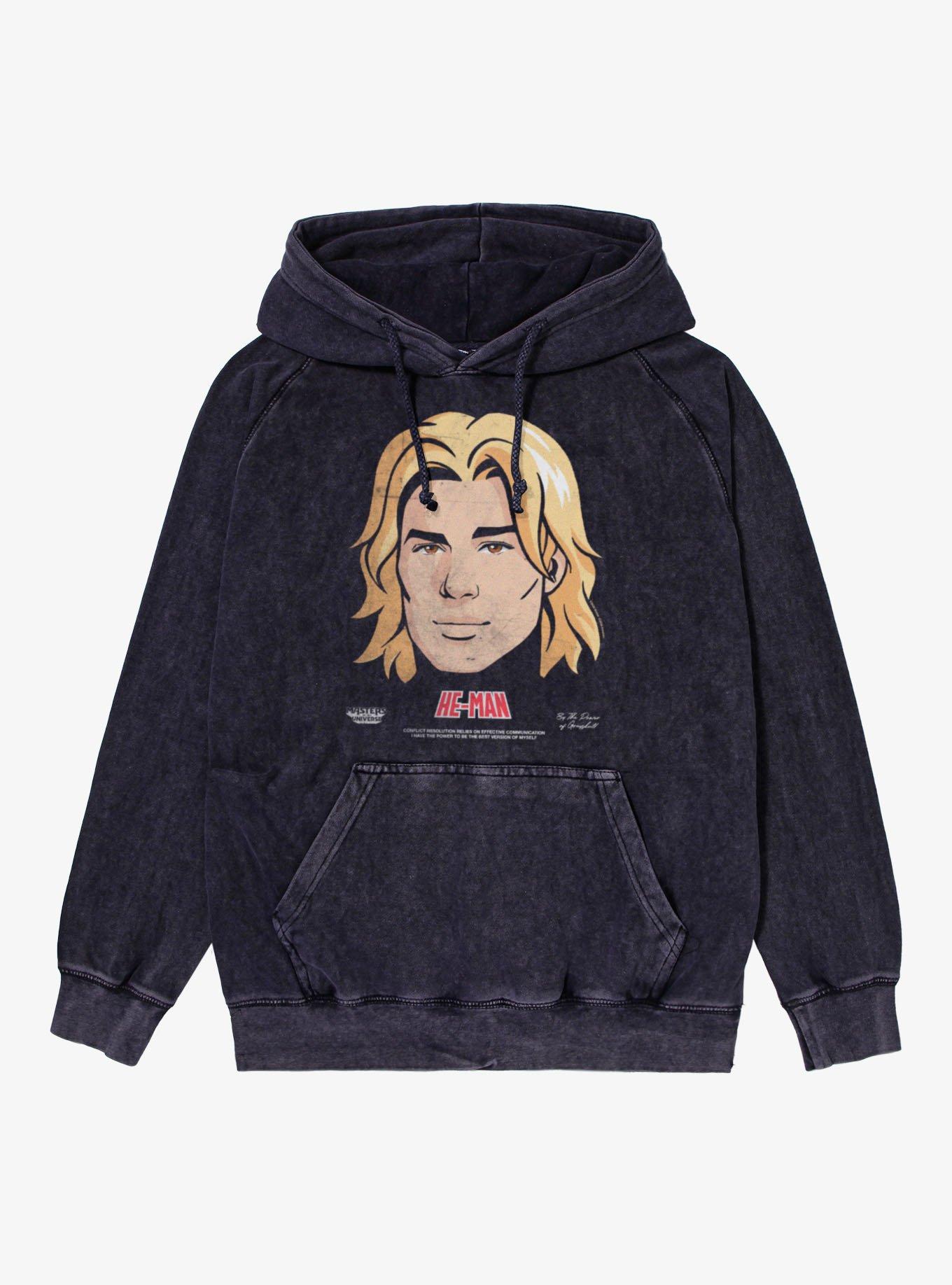 Masters Of The Universe He-Man Big Face Mineral Wash Hoodie, , hi-res