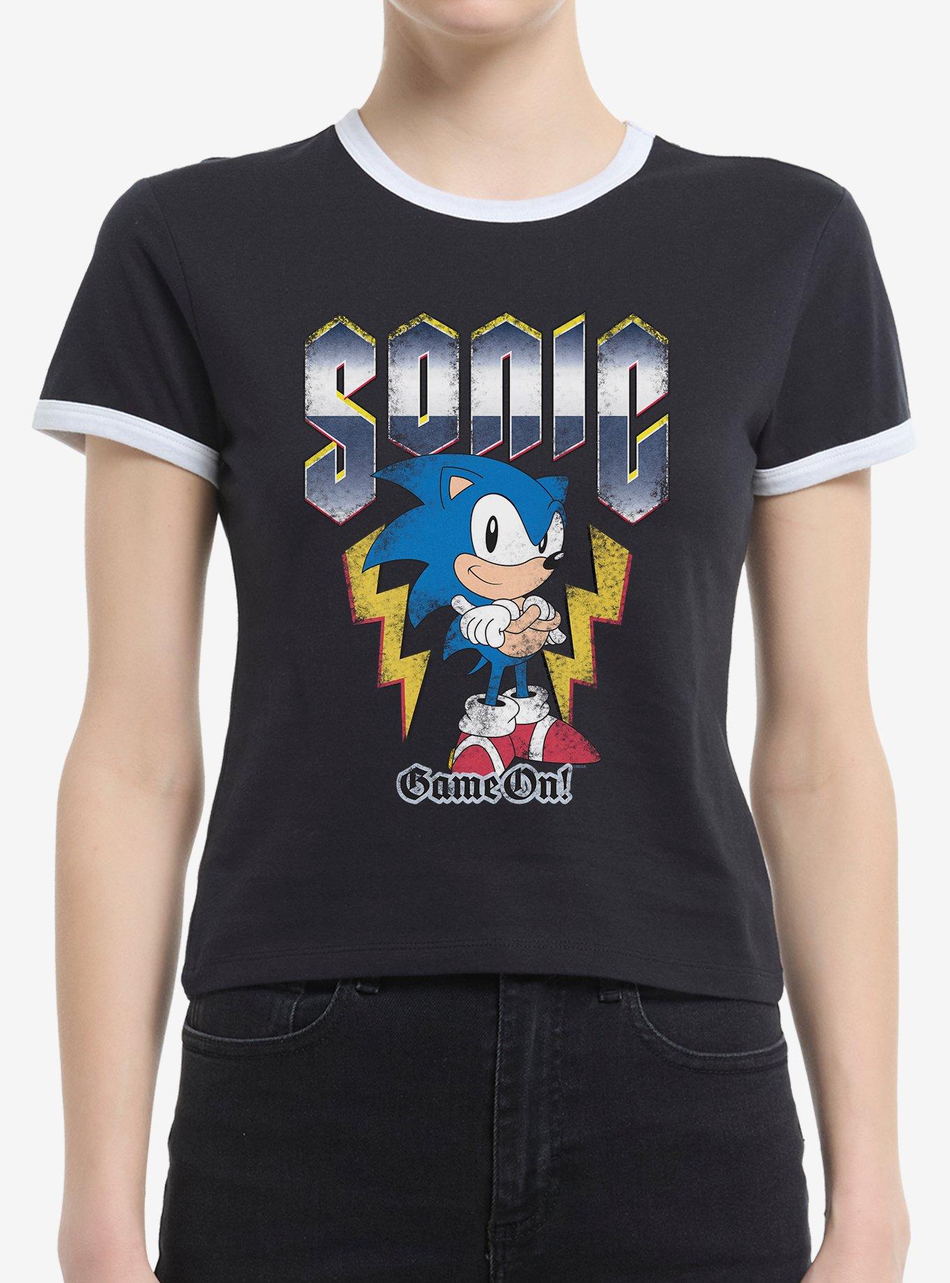 Sonic The Hedgehog Game On Womens Ringer T-Shirt, , hi-res