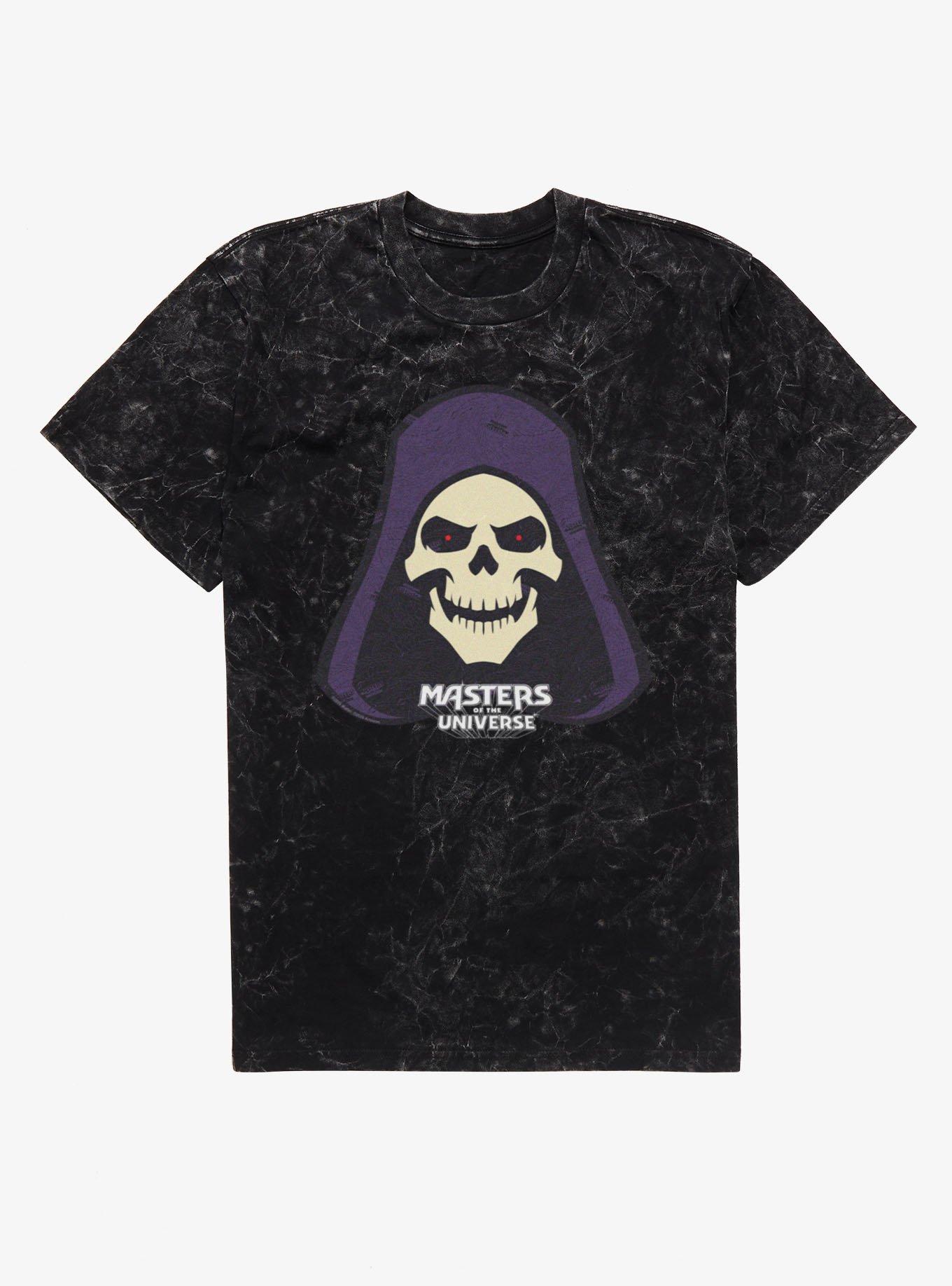 Masters Of The Universe Skeletor Hood Logo Pattern Mineral Wash T-Shirt, , hi-res