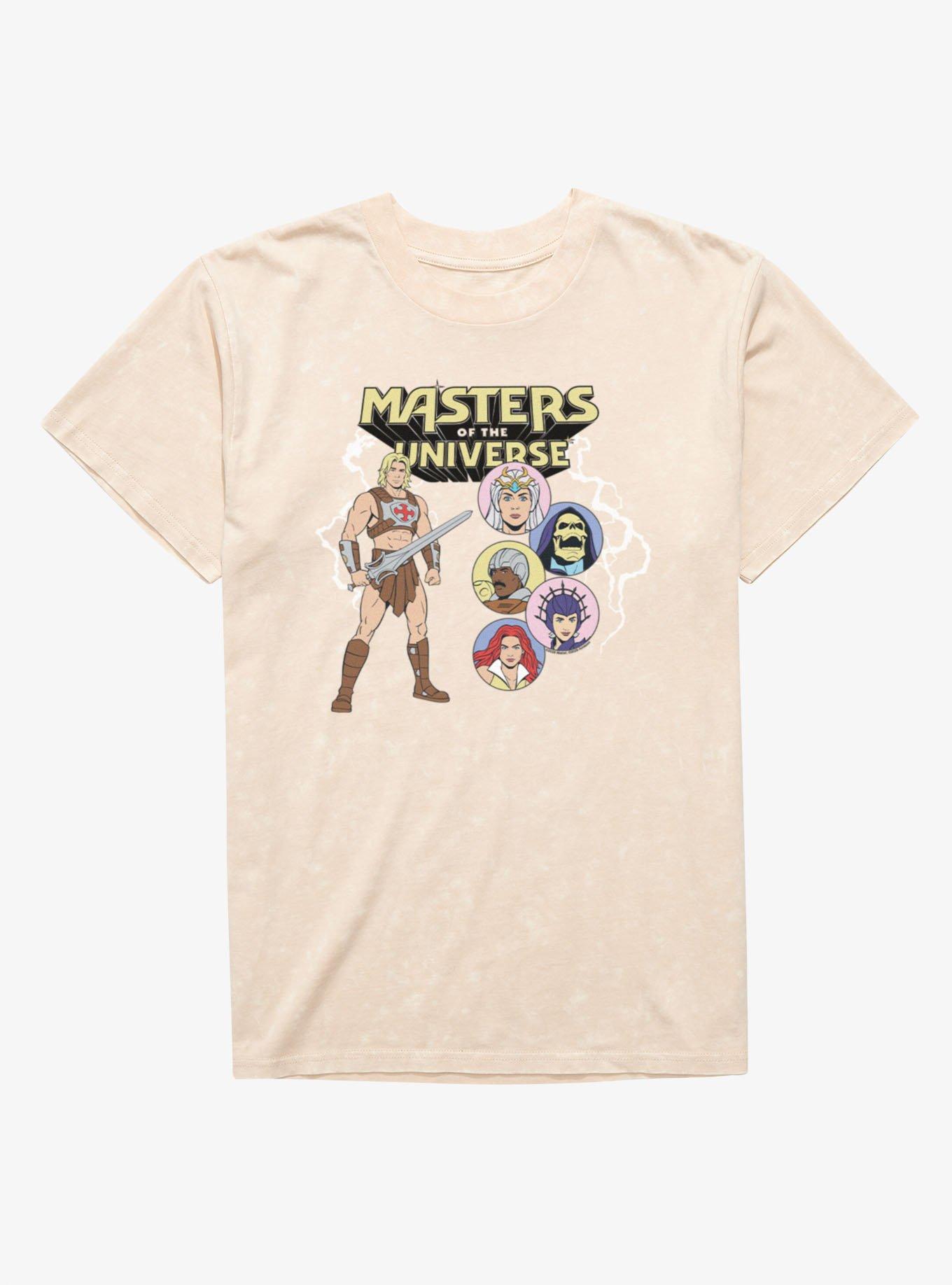 Masters Of The Universe He-Man With Character Bubbles Mineral Wash T-Shirt, , hi-res