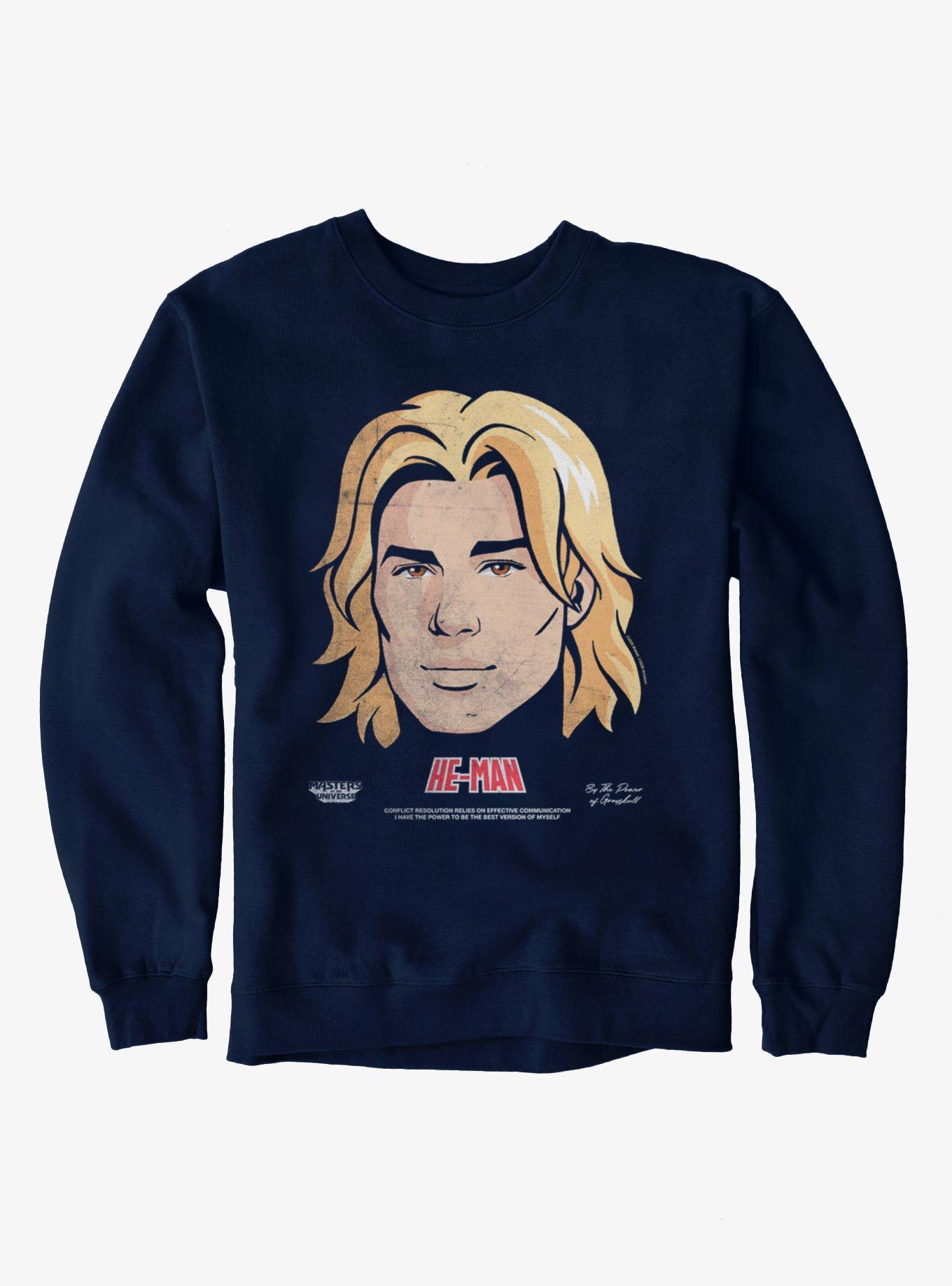 Masters Of The Universe He-Man Big Face Crew Sweatshirt, , hi-res