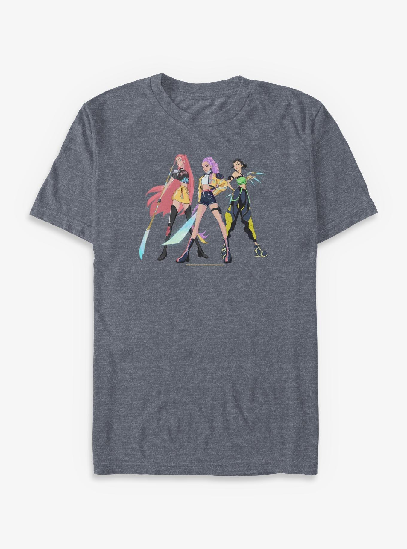 KPop Demon Hunters HUNTR/X Pose Big & Tall T-Shirt, NAVY HTR, hi-res