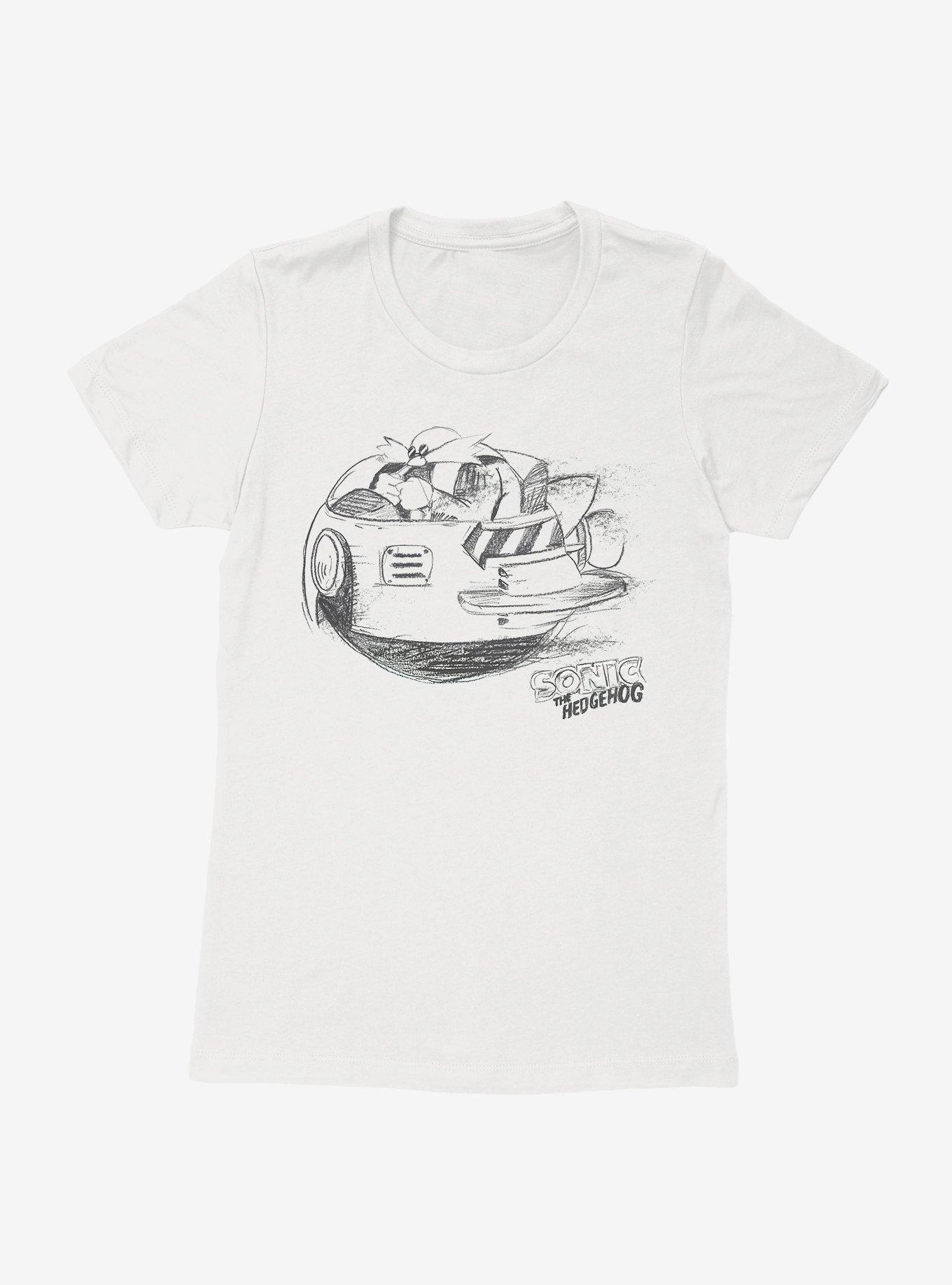 Sonic The Hedgehog Dr. Eggman Egg Mobile Artistic Sketch Womens T-Shirt, , hi-res