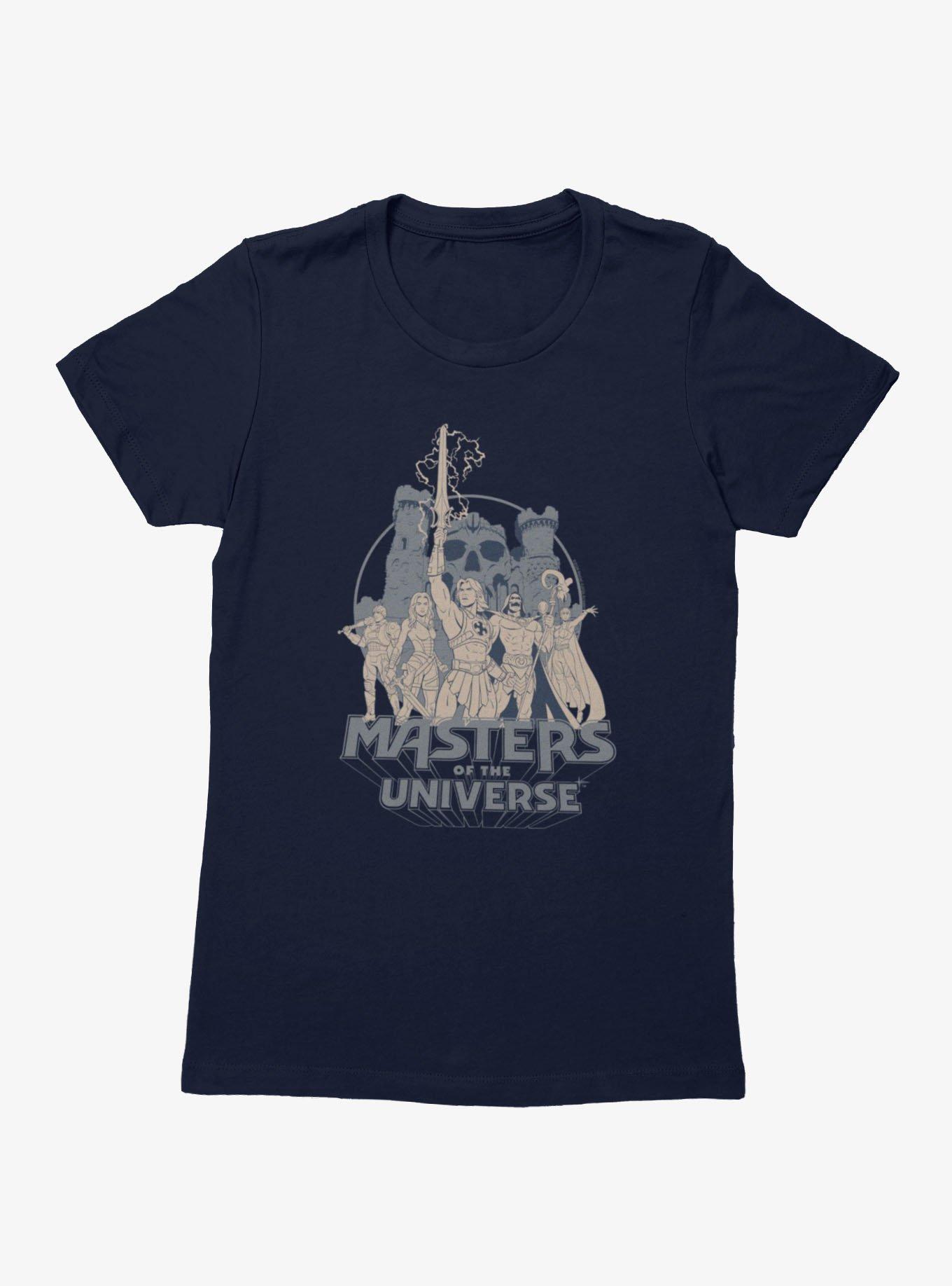 Masters Of The Universe He-Man Castle Grayskull Group Shot Womens T-Shirt, , hi-res