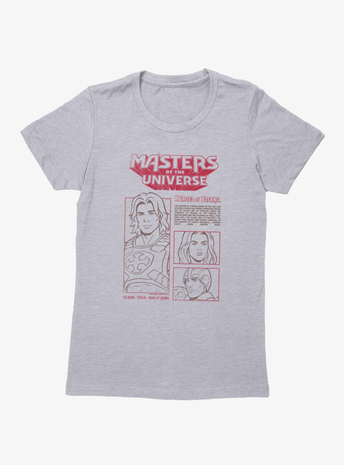 Masters Of The Universe Heroes Of Eternia He-Man Teela Man-At-Arms Womens T-Shirt, , hi-res