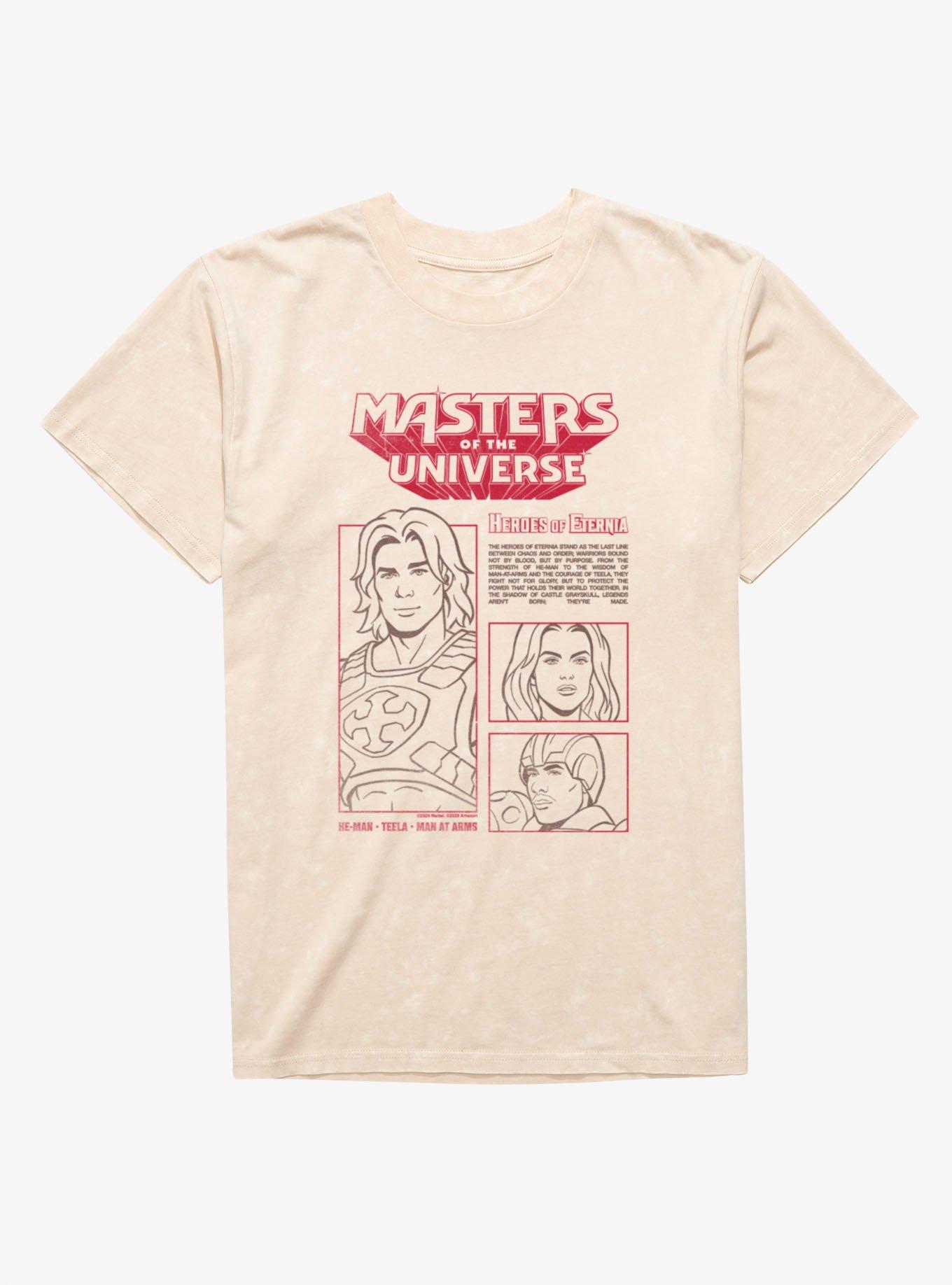 Masters Of The Universe Heroes Of Eternia He-Man Teela Man-At-Arms Mineral Wash T-Shirt, , hi-res