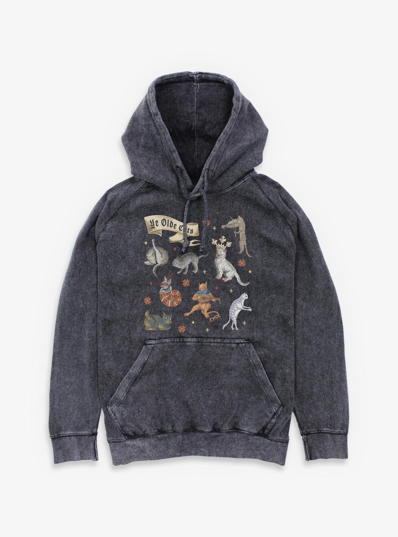 Ye Olde Cats Mineral Wash Hoodie Hot Topic Exclusive, , hi-res