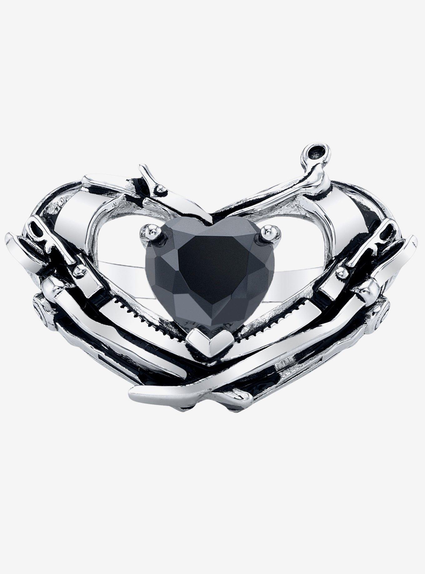 Edward Scissorhands X RockLove Crystal Heart Ring, , hi-res