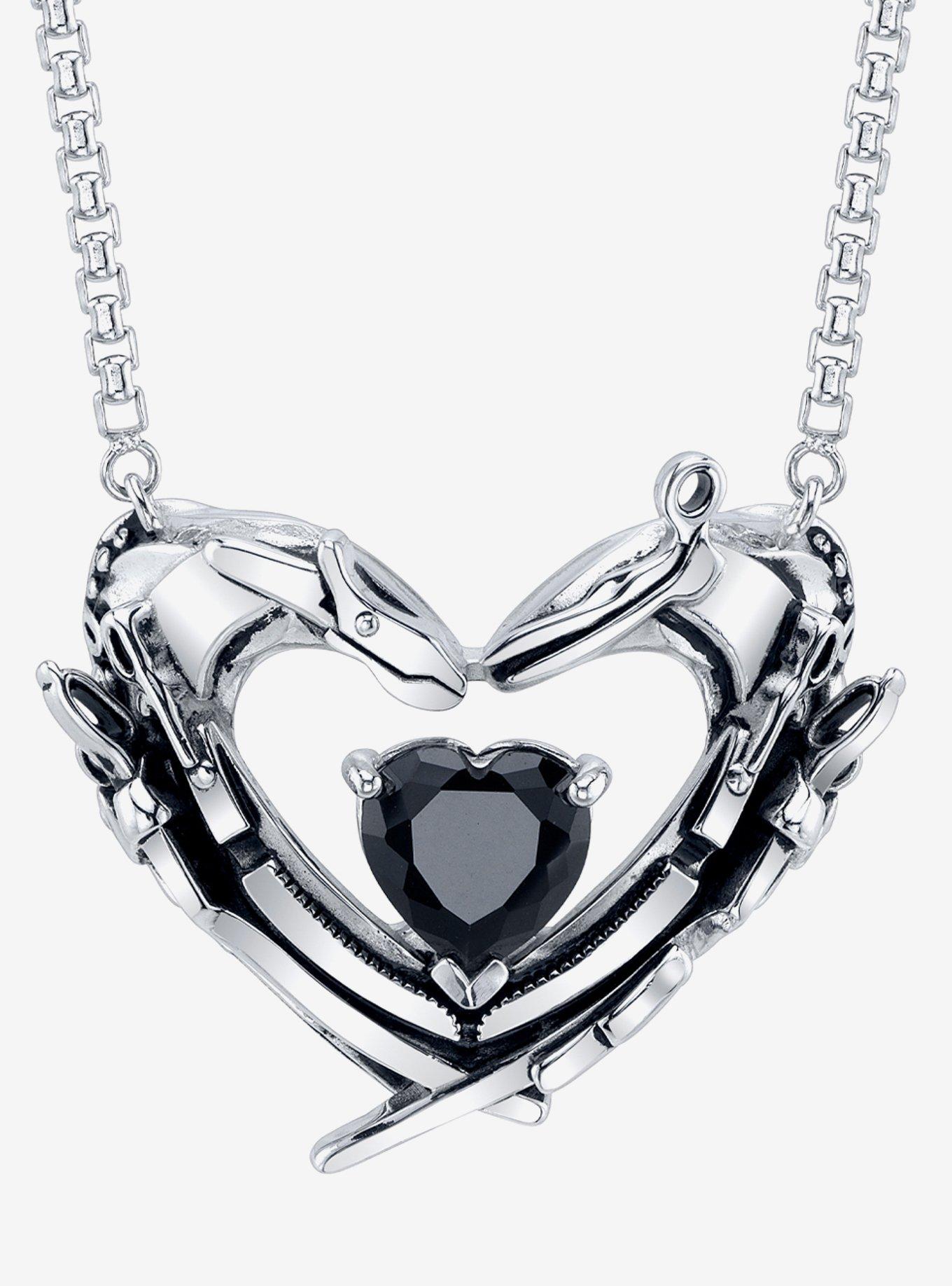 Edward Scissorhands X RockLove Crystal Heart Necklace, , hi-res