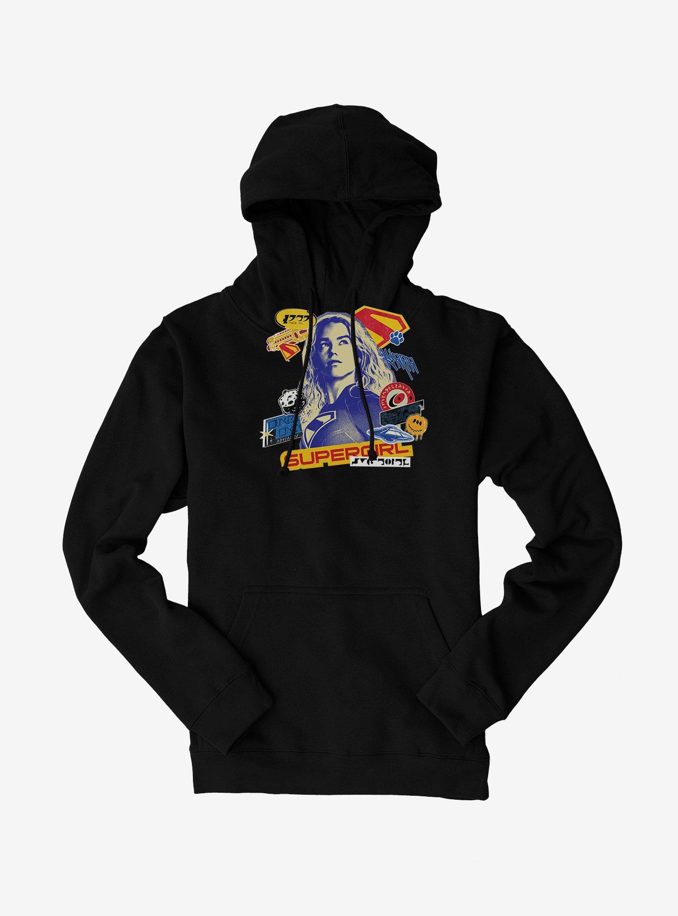 Supergirl Sticker Collage Hoodie, , hi-res