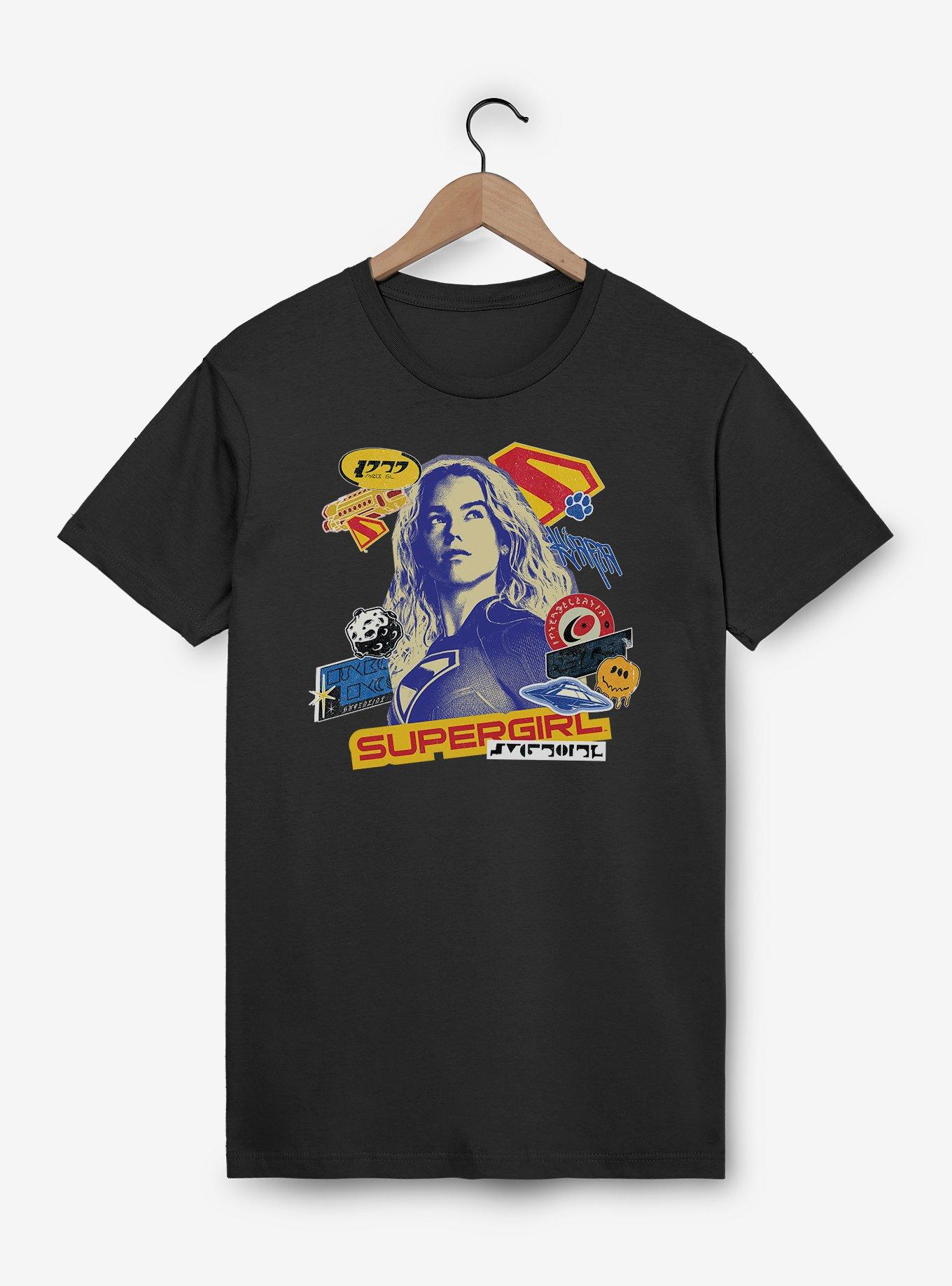 Supergirl Sticker Collage T-Shirt, , hi-res