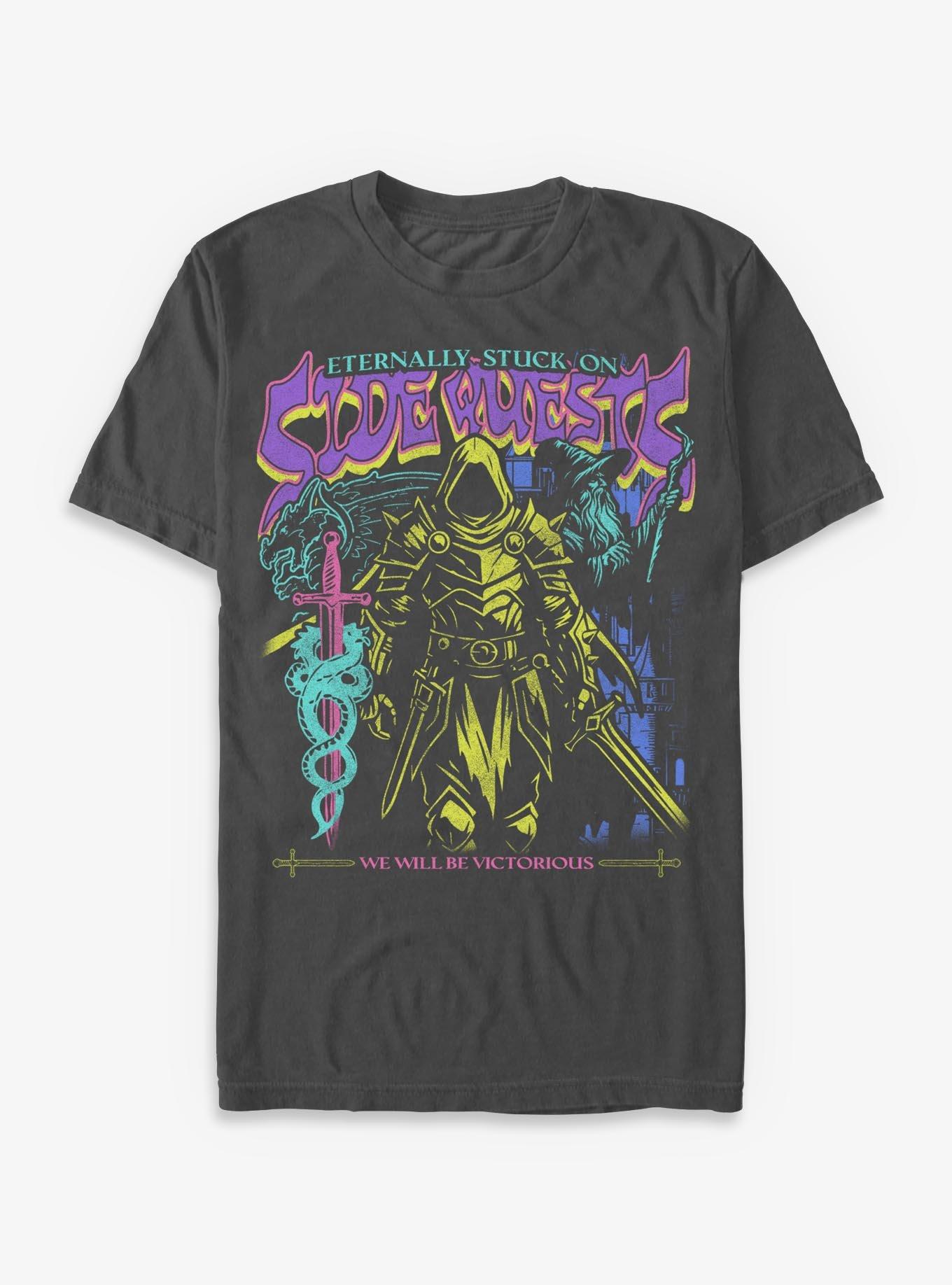 Eternally Stuck On Side Quests T-Shirt Hot Topic Exclusive, CHARCOAL, hi-res view 1