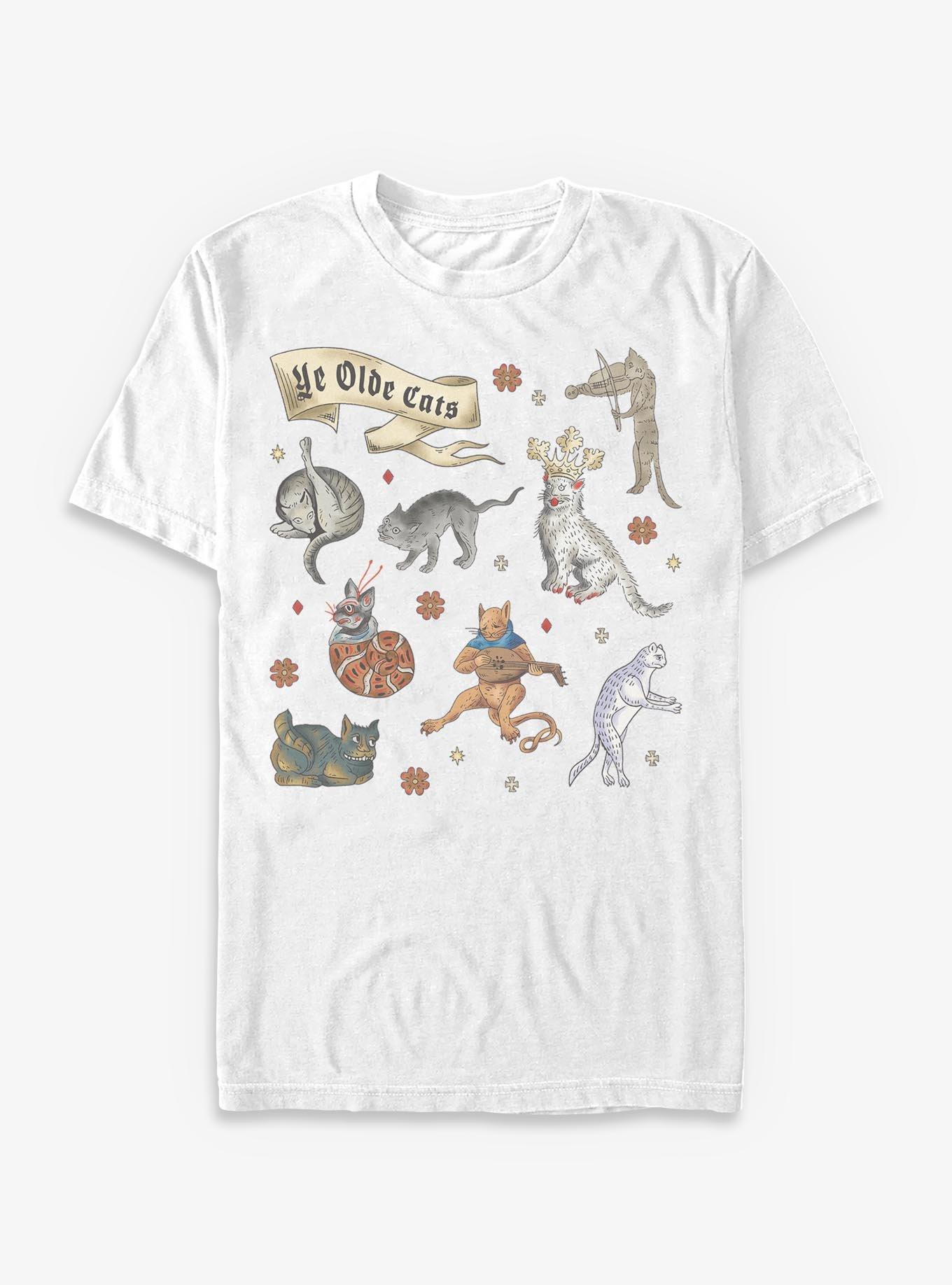 Ye Olde Cats T-Shirt Hot Topic Exclusive, WHITE, hi-res