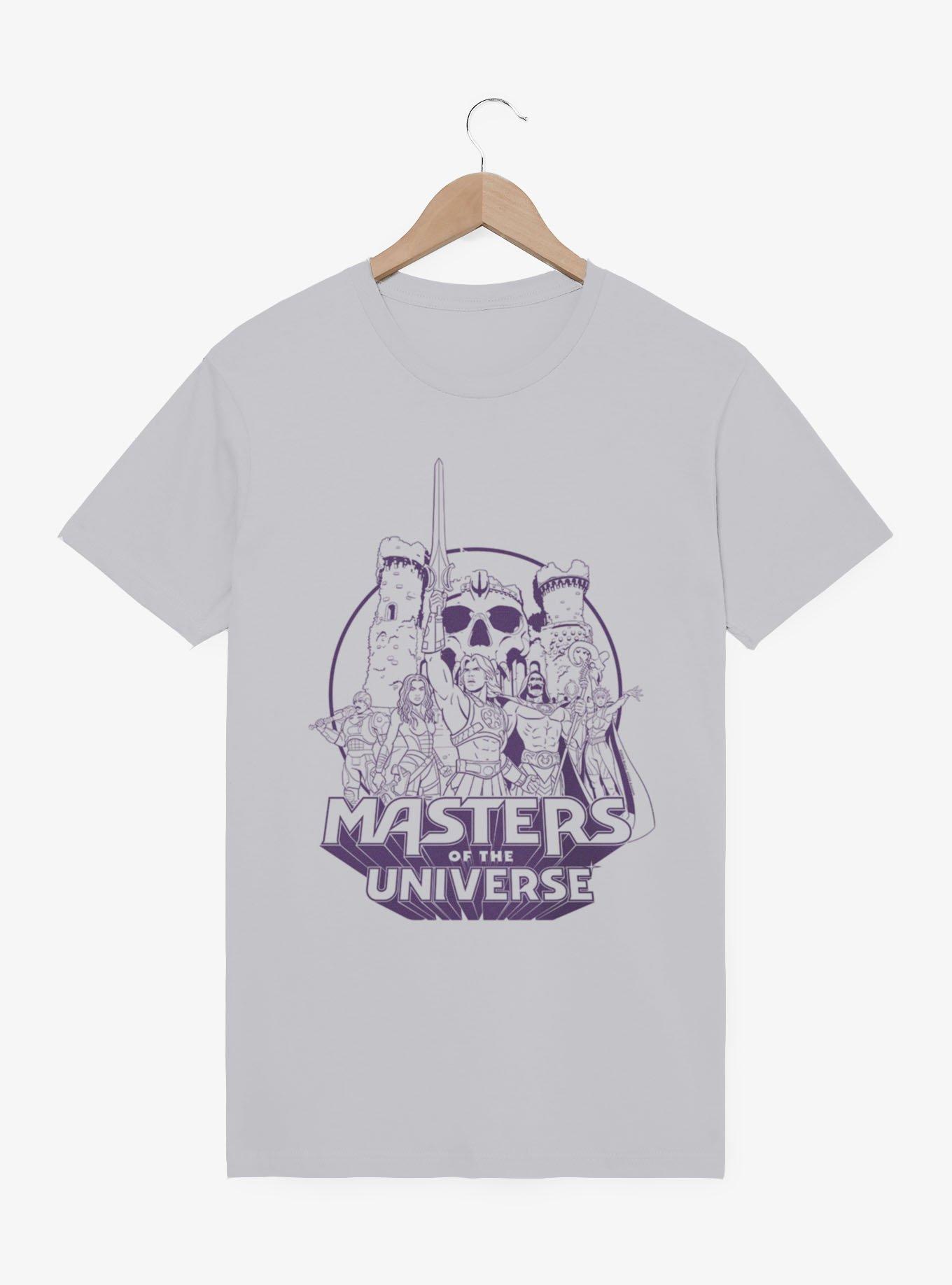 Masters Of The Universe He-Man Castle Grayskull Group Shot Outline T-Shirt, , hi-res
