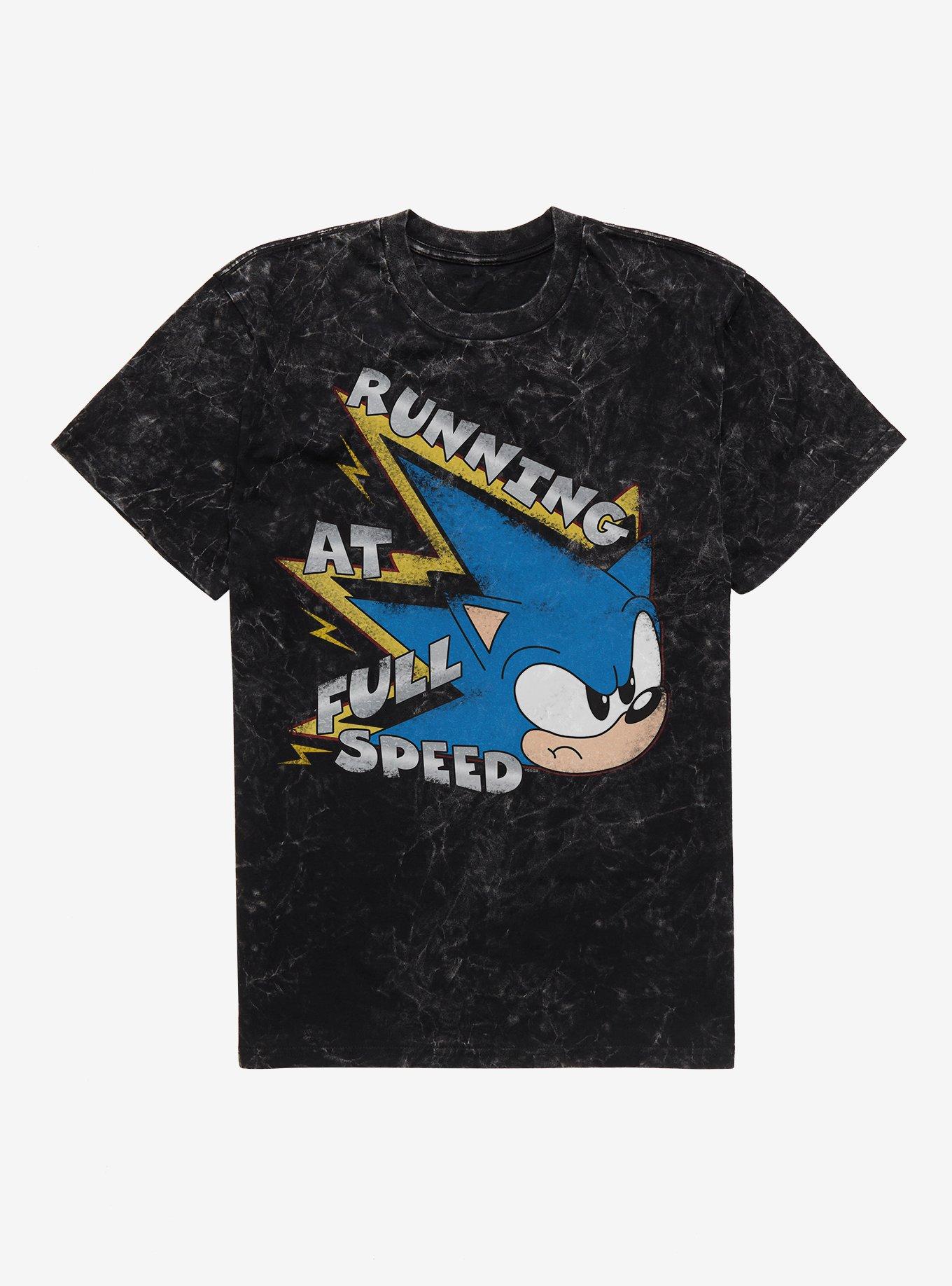 Sonic The Hedgehog Running At Full Speed Mineral Wash T-Shirt, , hi-res