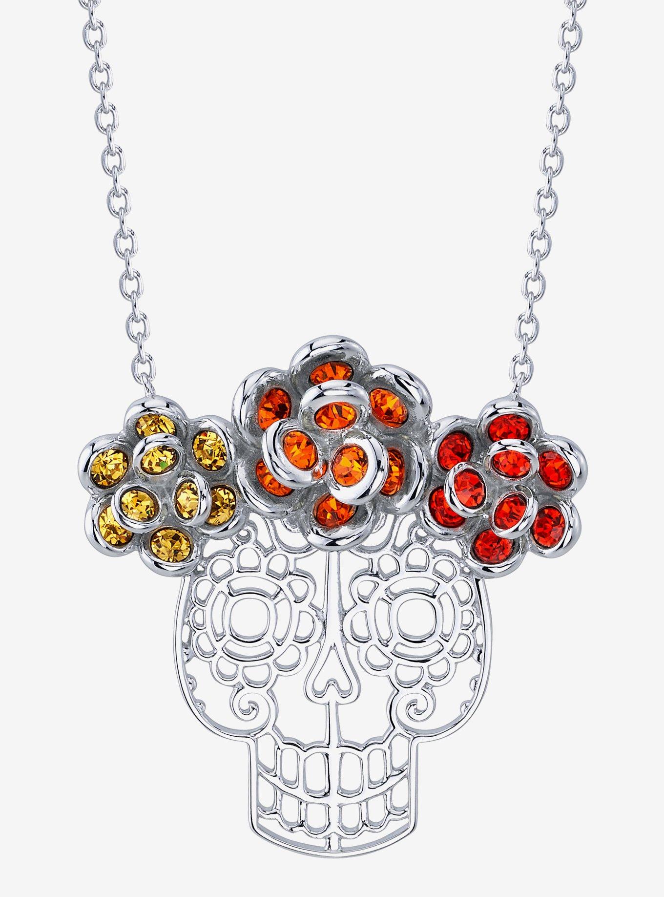 Pixar X RockLove Coco Marigold Sugar Skull Necklace, , hi-res