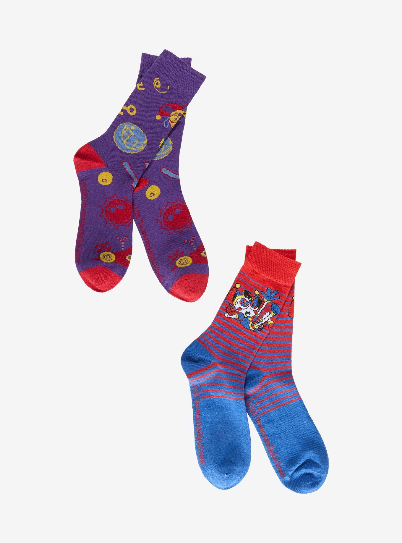 The Amazing Digital Circus Pomni Quarter Crew Sock Set, , hi-res