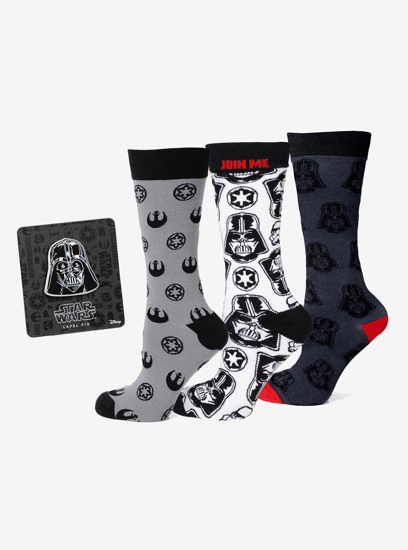 Star Wars Darth Vader Black, White, and Gray Dress Socks and Lapel Pin Gift Set, , hi-res