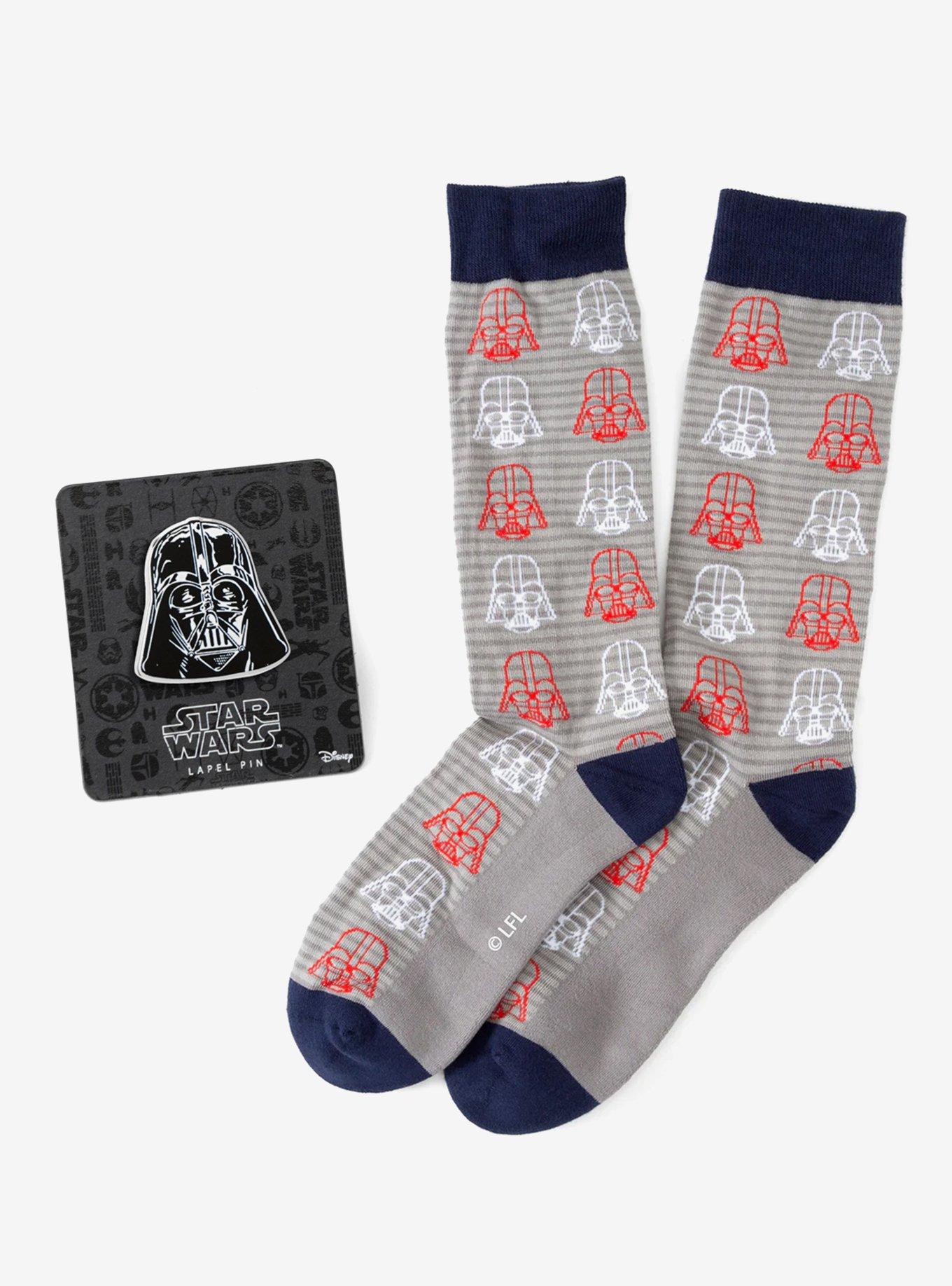 Star Wars Darth Vader Gray and Red Dress Socks and Lapel Pin Gift Set, , hi-res