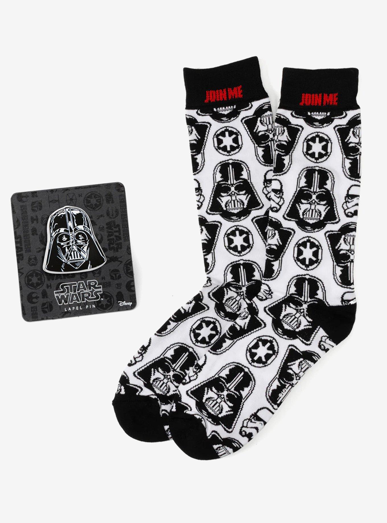 Star Wars Darth Vader White Dress Socks and Lapel Pin Gift Set, , hi-res