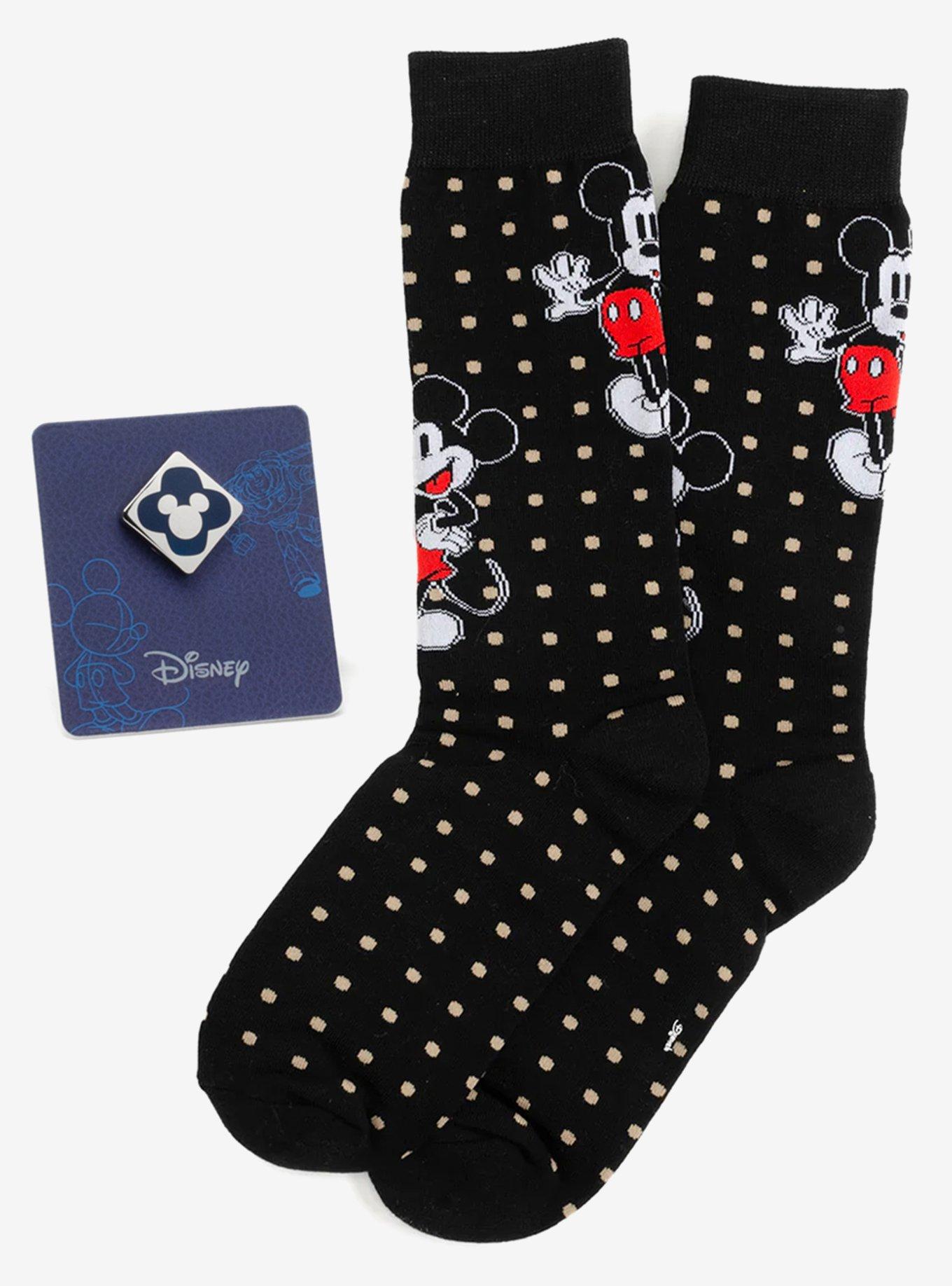 Disney Mickey Mouse Dot Socks and Blue Lapel Pin Gift Set, , hi-res