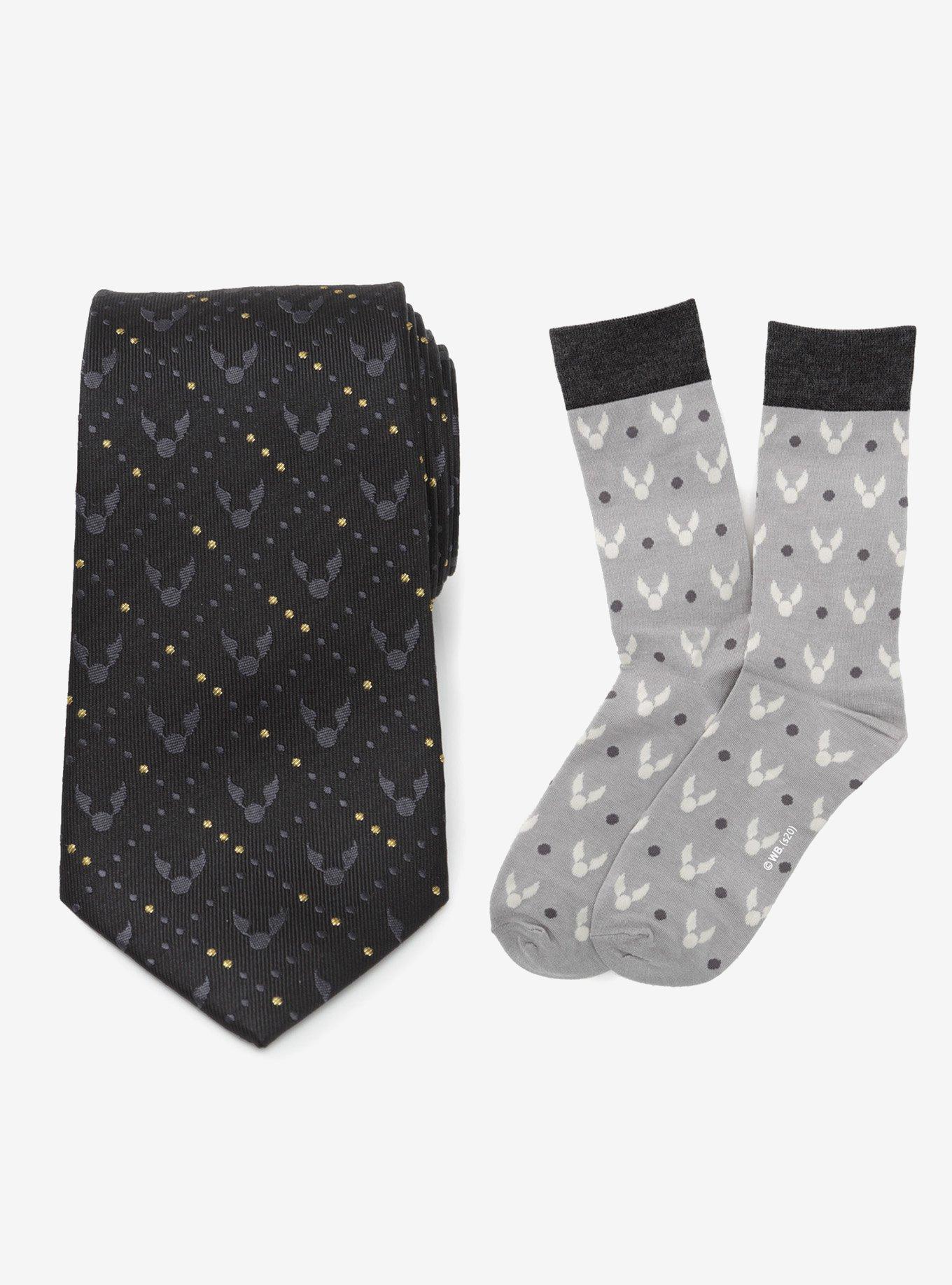 Harry Potter Golden Snitch Silk Black Necktie Gift Set, , hi-res