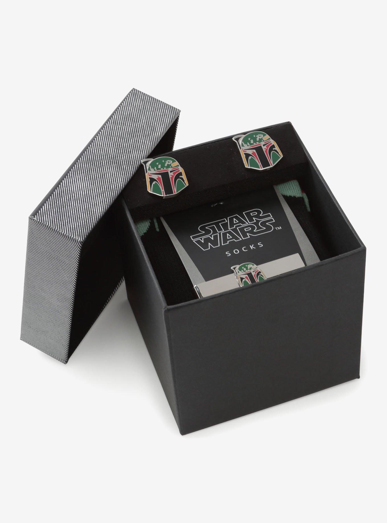 Star Wars Boba Fett Cufflinks, Tie Bar, and Dress Socks Gift Set, , hi-res