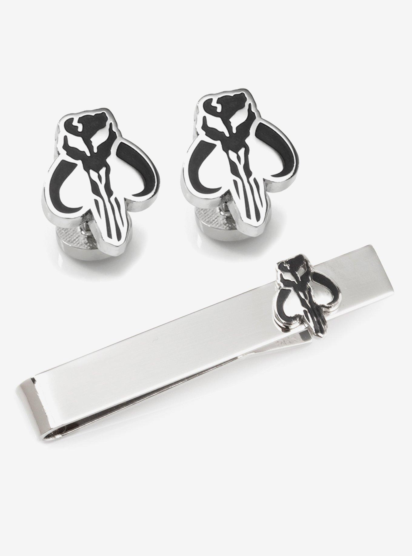 Star Wars Mandalorian Mythosaur Cufflinks and Tie Bar Gift Set, , hi-res