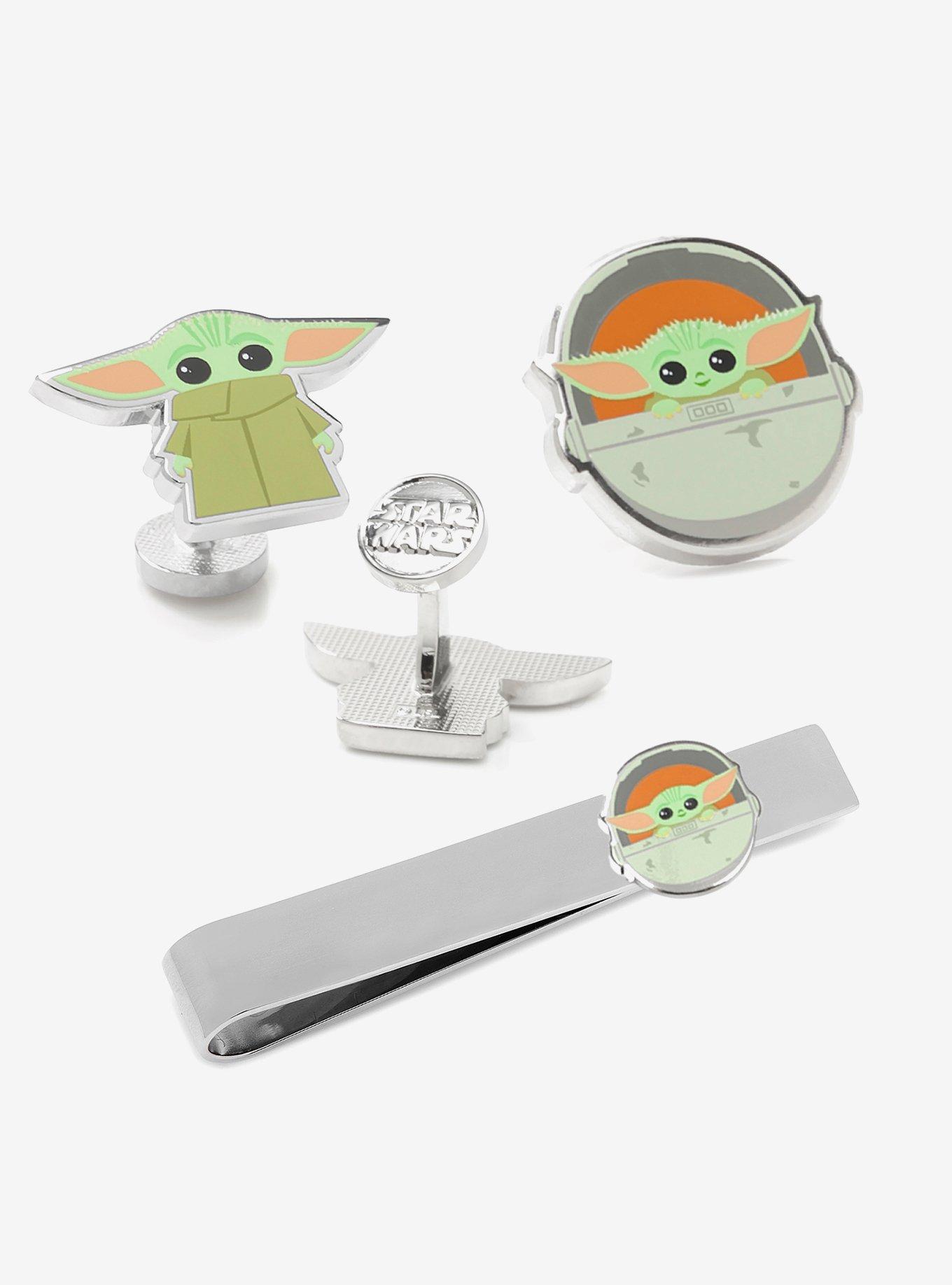 Star Wars Grogu Cufflinks, Tie Bar, and Lapel Pin Gift Set, , hi-res