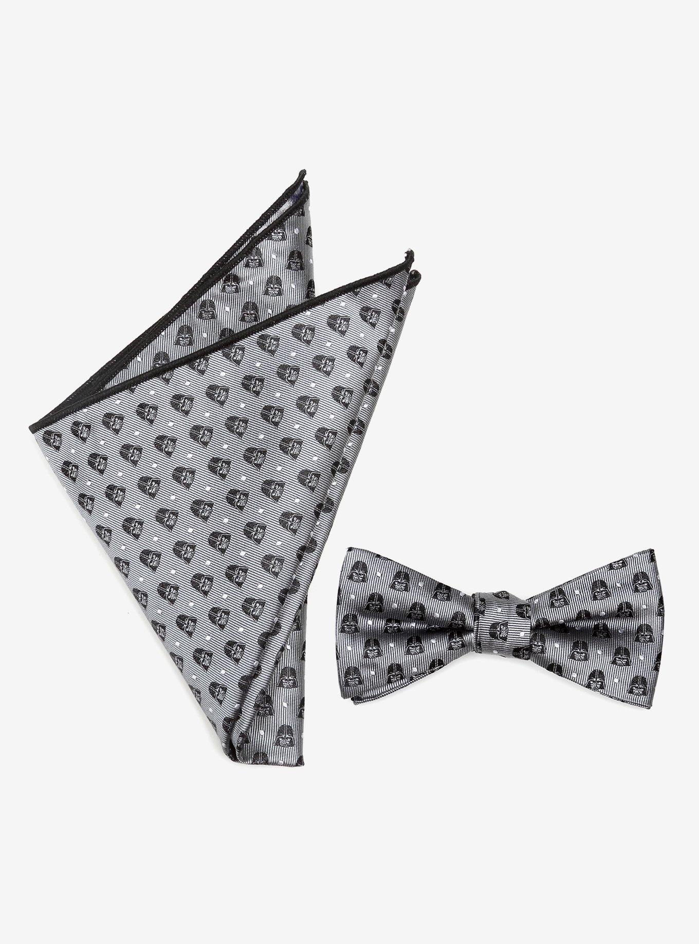 Star Wars Darth Vader Silk Gray Polka Dot Bow Tie and Pocket Square Gift Set, , hi-res