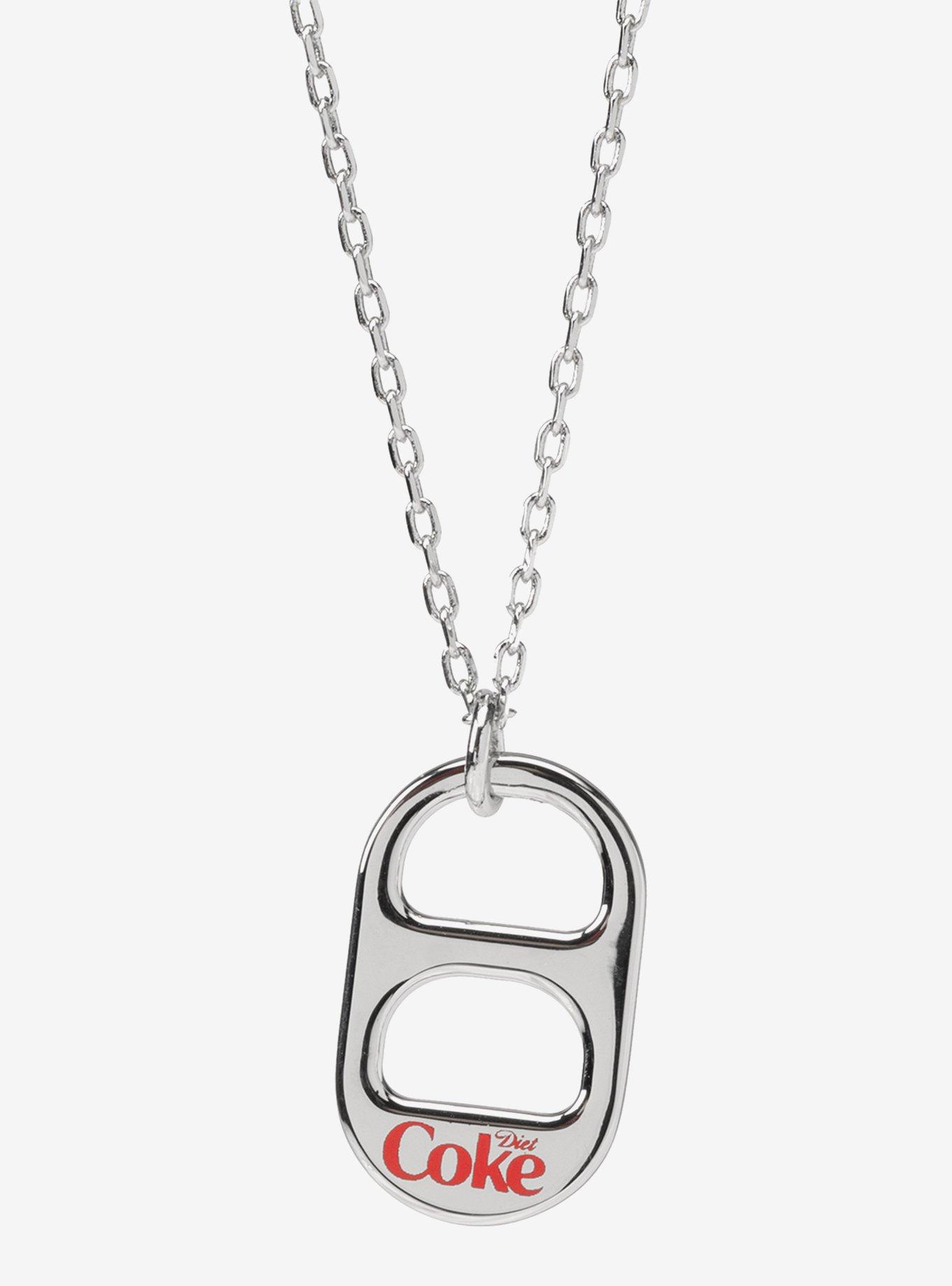 Diet Coke Tab Silver Necklace, , hi-res